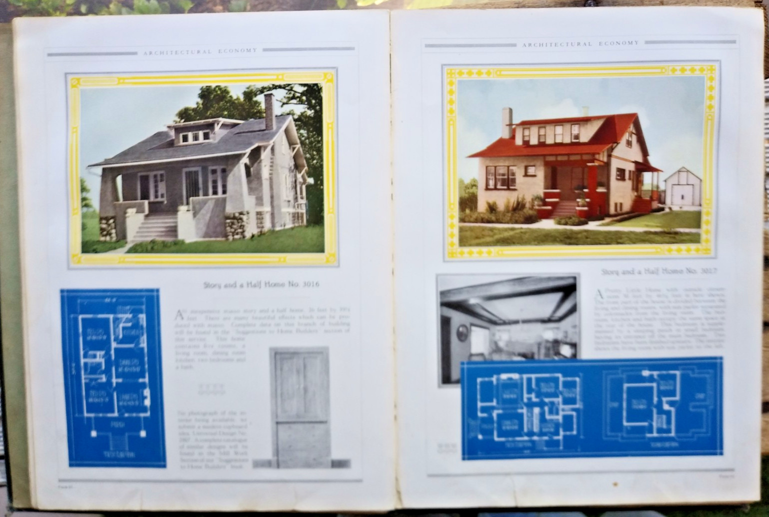 Architectural Economy 1920 House Home Floor Plan Design Book Bungalow Prairie