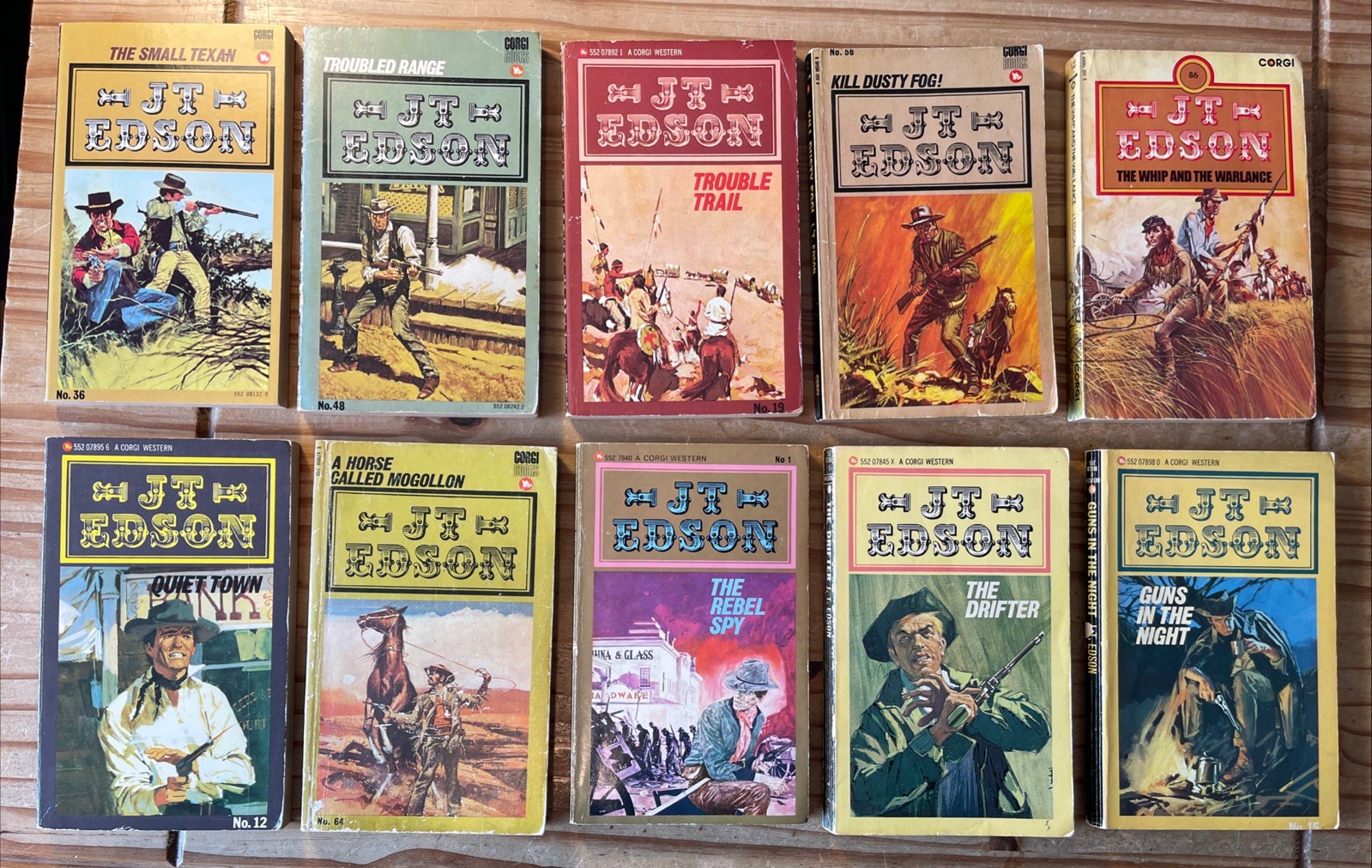 10X J D Edson UK Paperback Westerns 1969-82 Good to Very Good