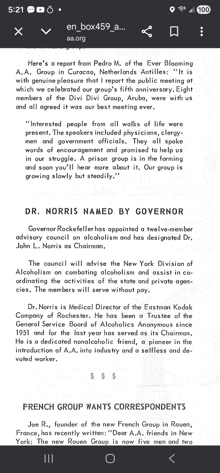 Alcoholics Anonymous 2nd/4th, letter Both Signed by Bill W, et al. ODJ, 1962 GSC
