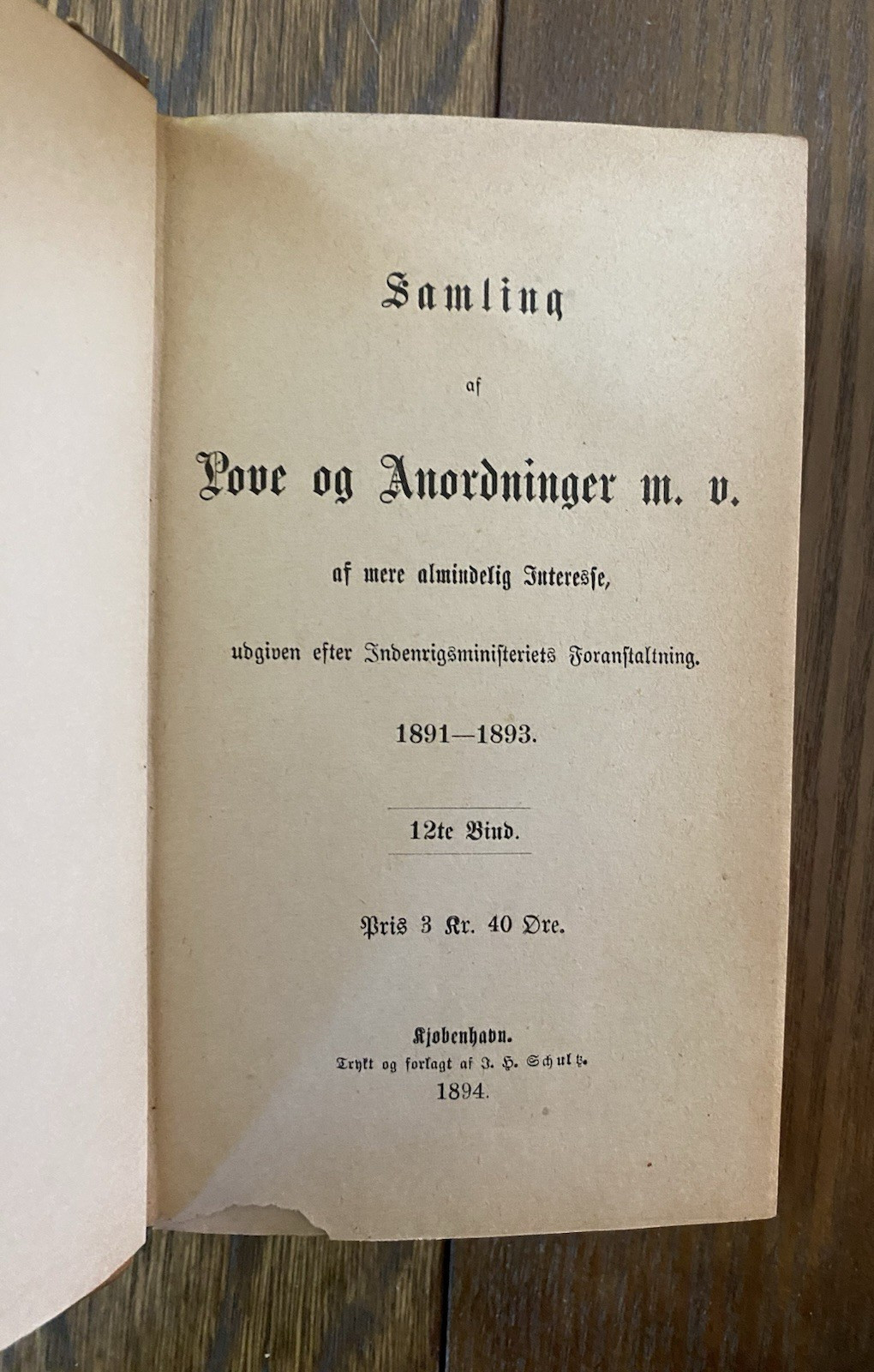 Danish Law Books Samling af Love og Anordninger 1834-1848, 1891-1893 Antique