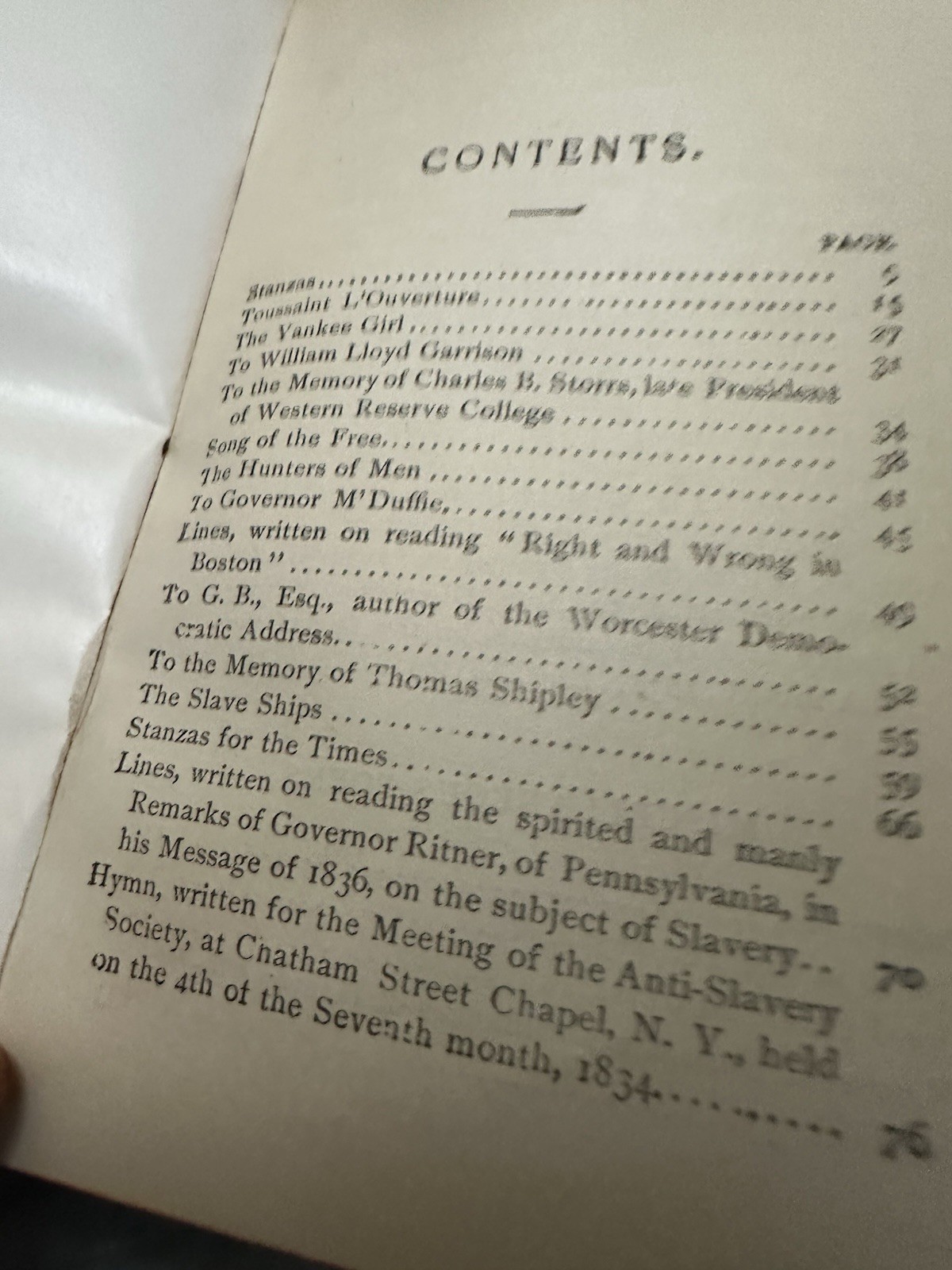 Antique Book unknown Version Of Whittier’s Poems Hard Cover