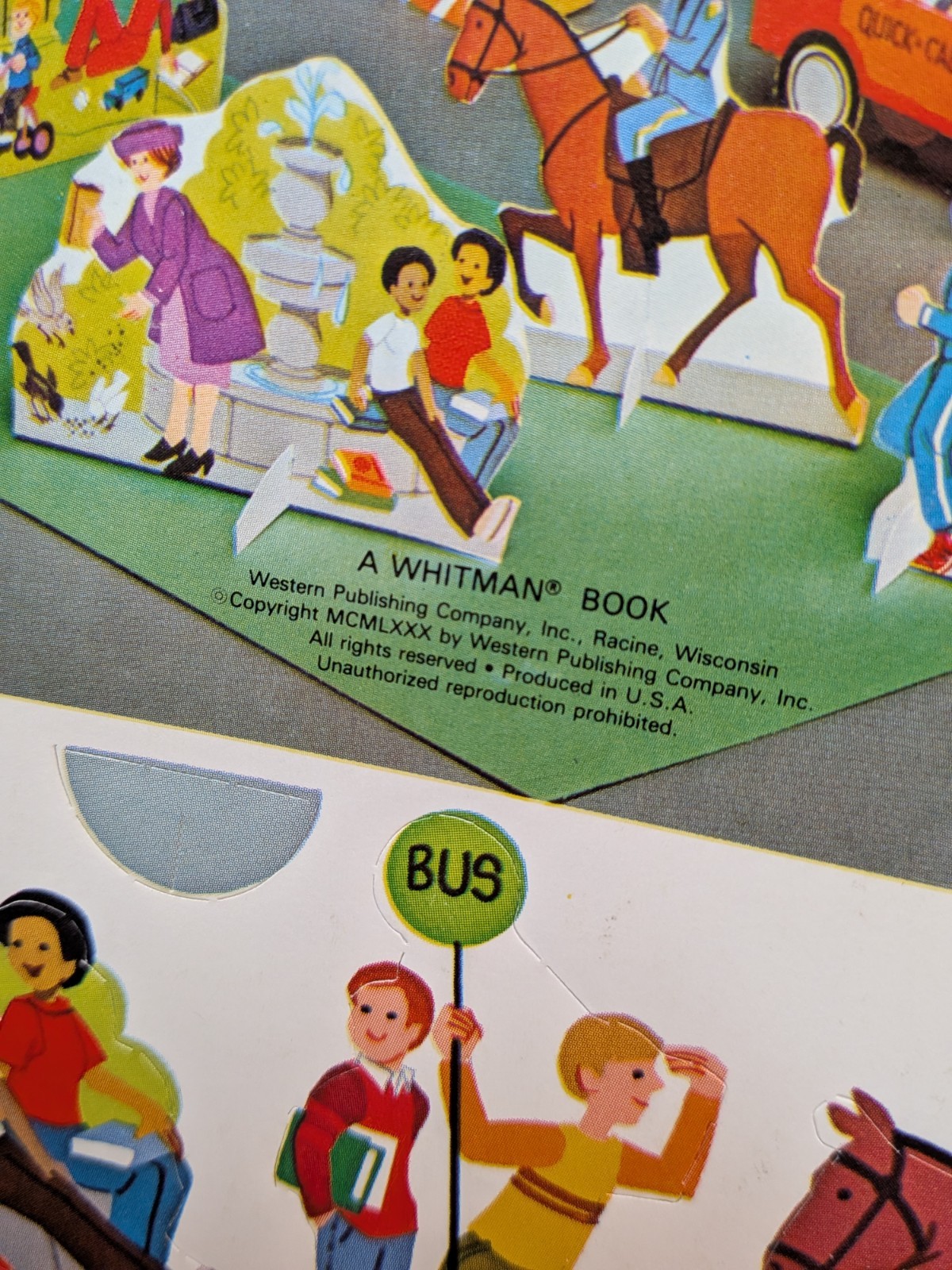 Lot x 2 Whitman Press-Out Books Unpunched ~ Tiny Neighborhood, Tiny City NOS NEW