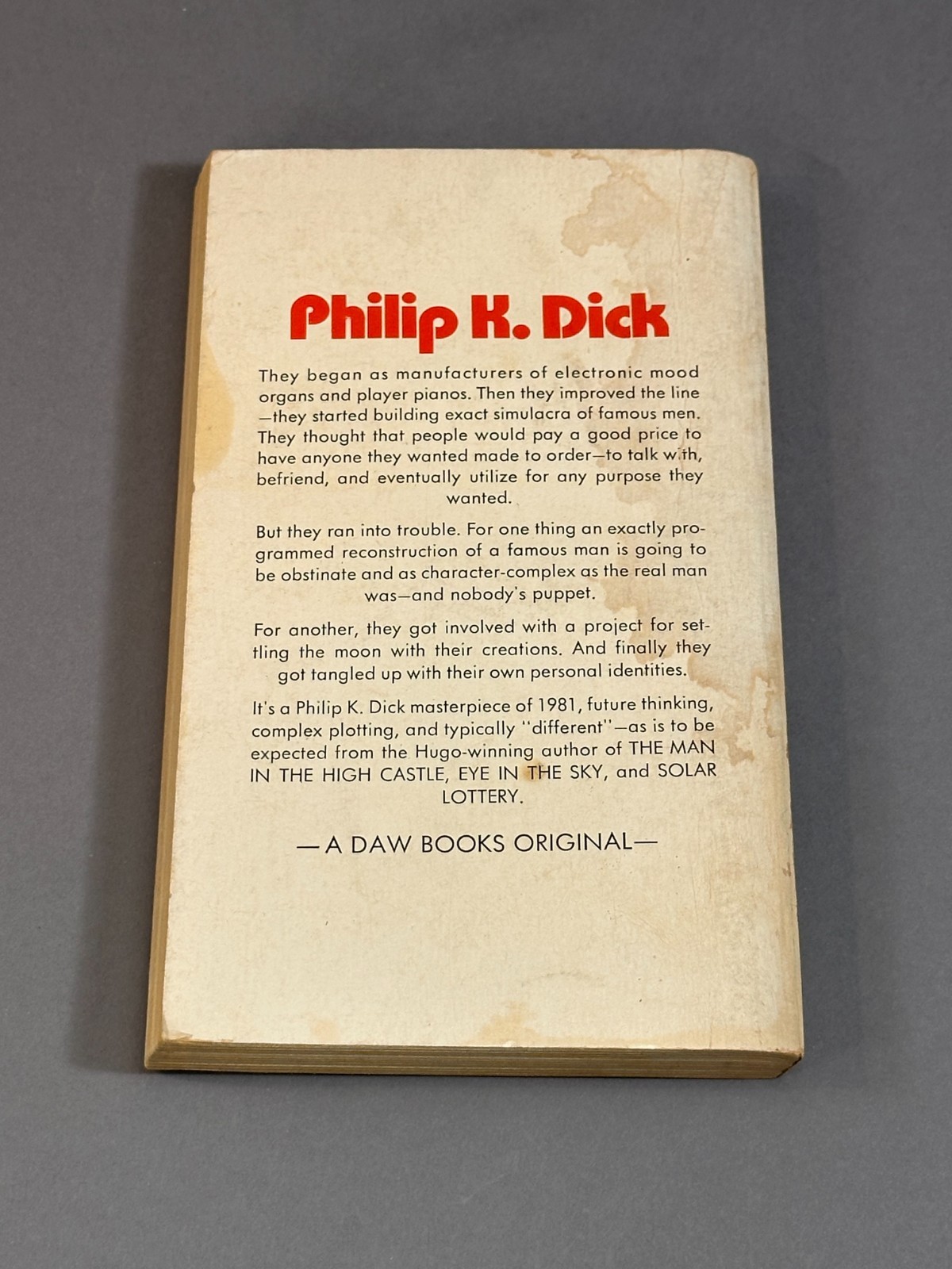 We Can Build You by Philip K. Dick published by Daw SF Books 1972 1st printing!