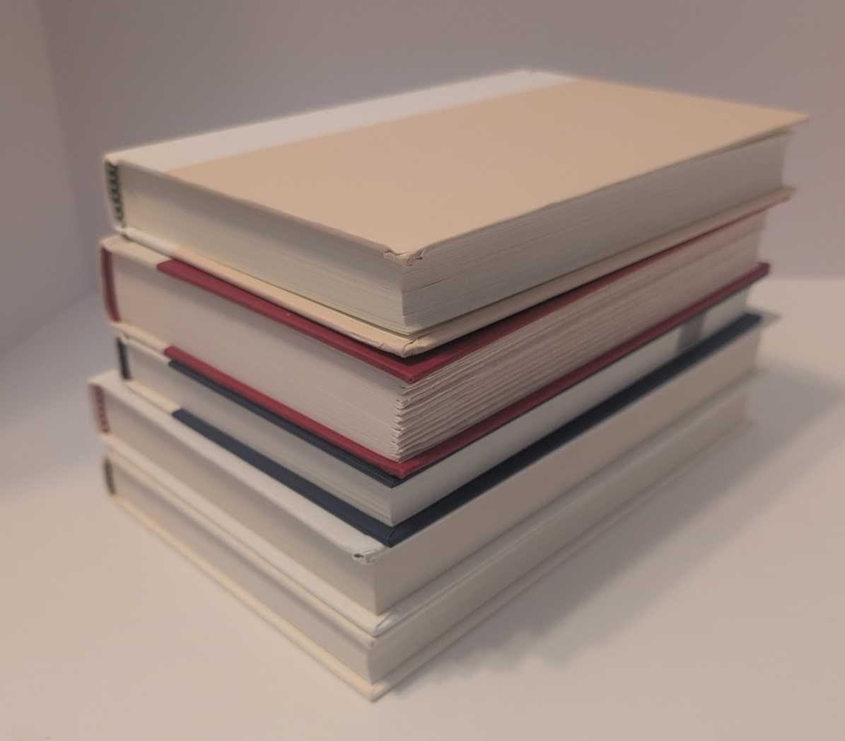 Lot of 5 Decor Books Gold Lettering White Cream Shades Staging Home Decor Prop