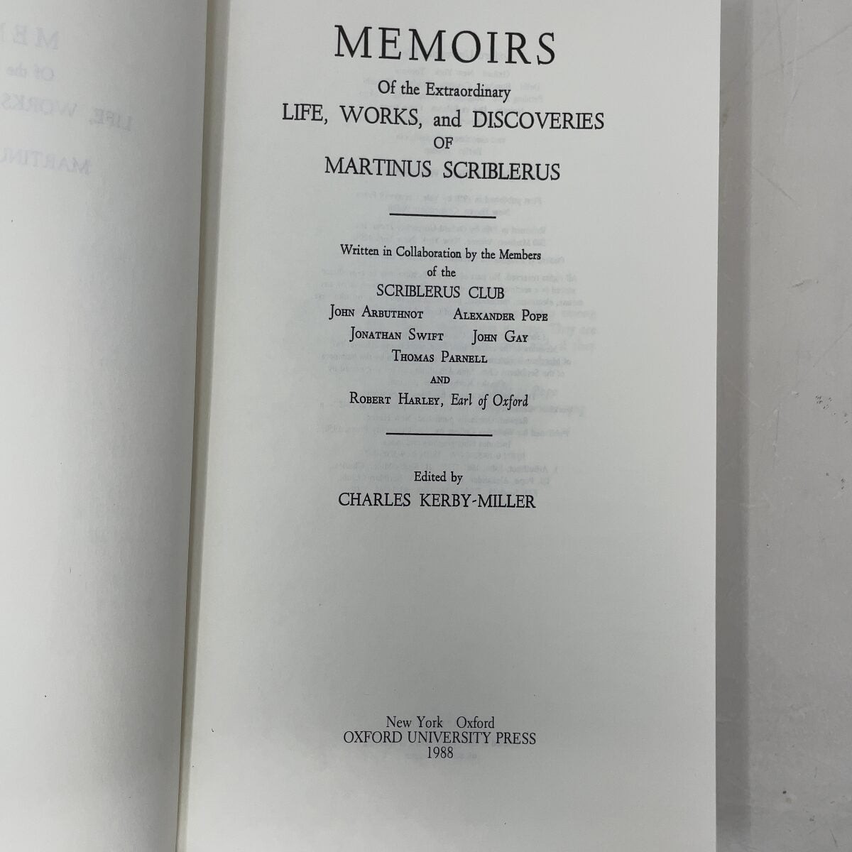 Memoirs of the Extraordinary Life, Works & Discoveries of Martinus Scriblerus by