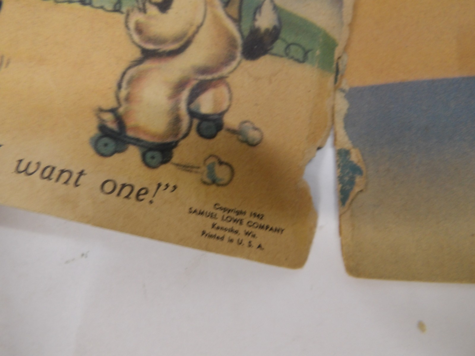 1942 SAMUEL LOWE COMPANY THE LITTLE PUP WHO ALWAYS WANTED ONE