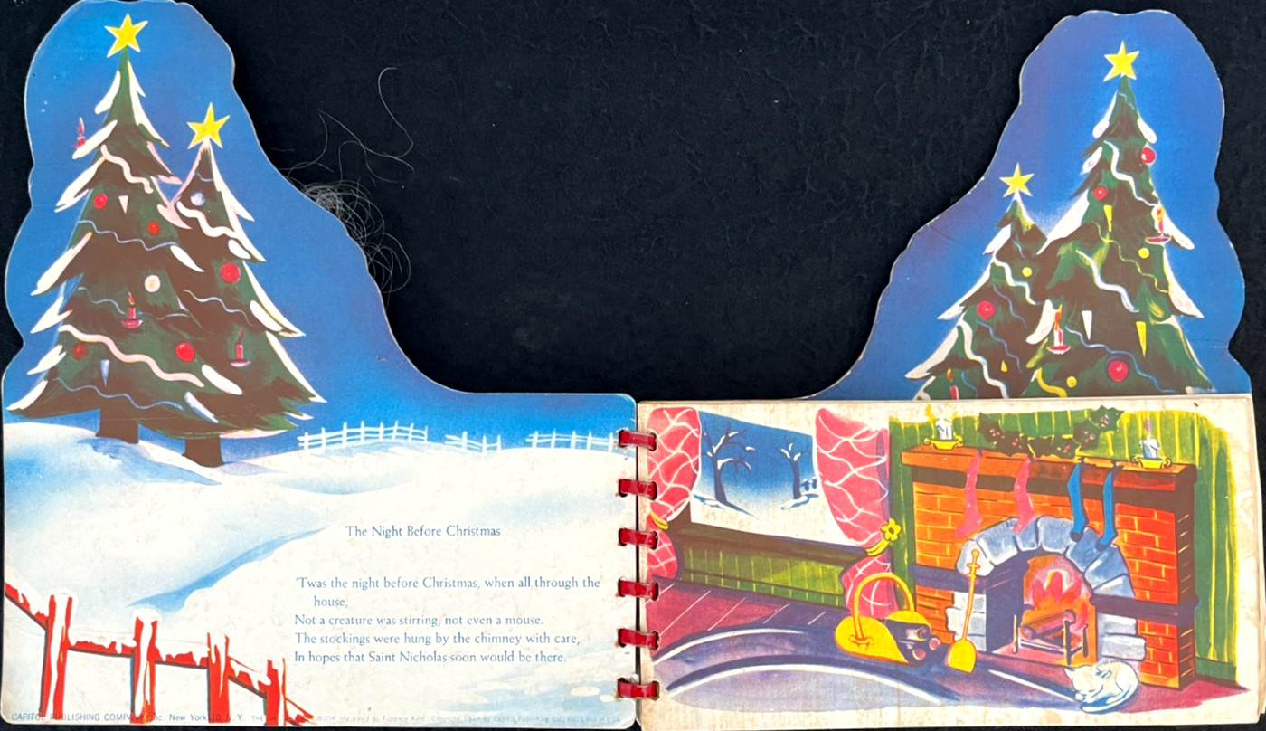 SANTA CLAUS BOOK, Night Before Christmas ~ 1947 children’s Capitol board book