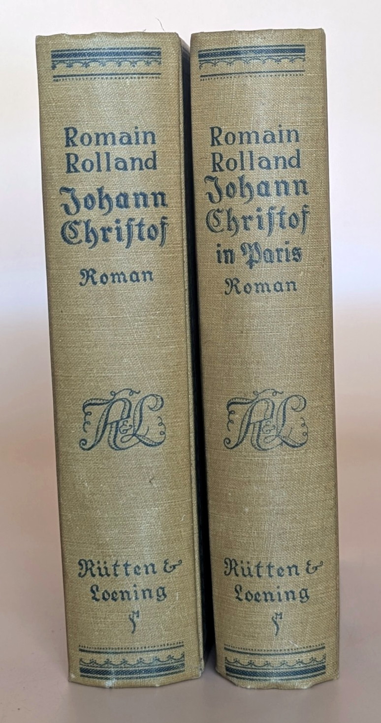 Romain Rolland Johann Christof 2 Vol Set 1918 German HC Rütten & Loening