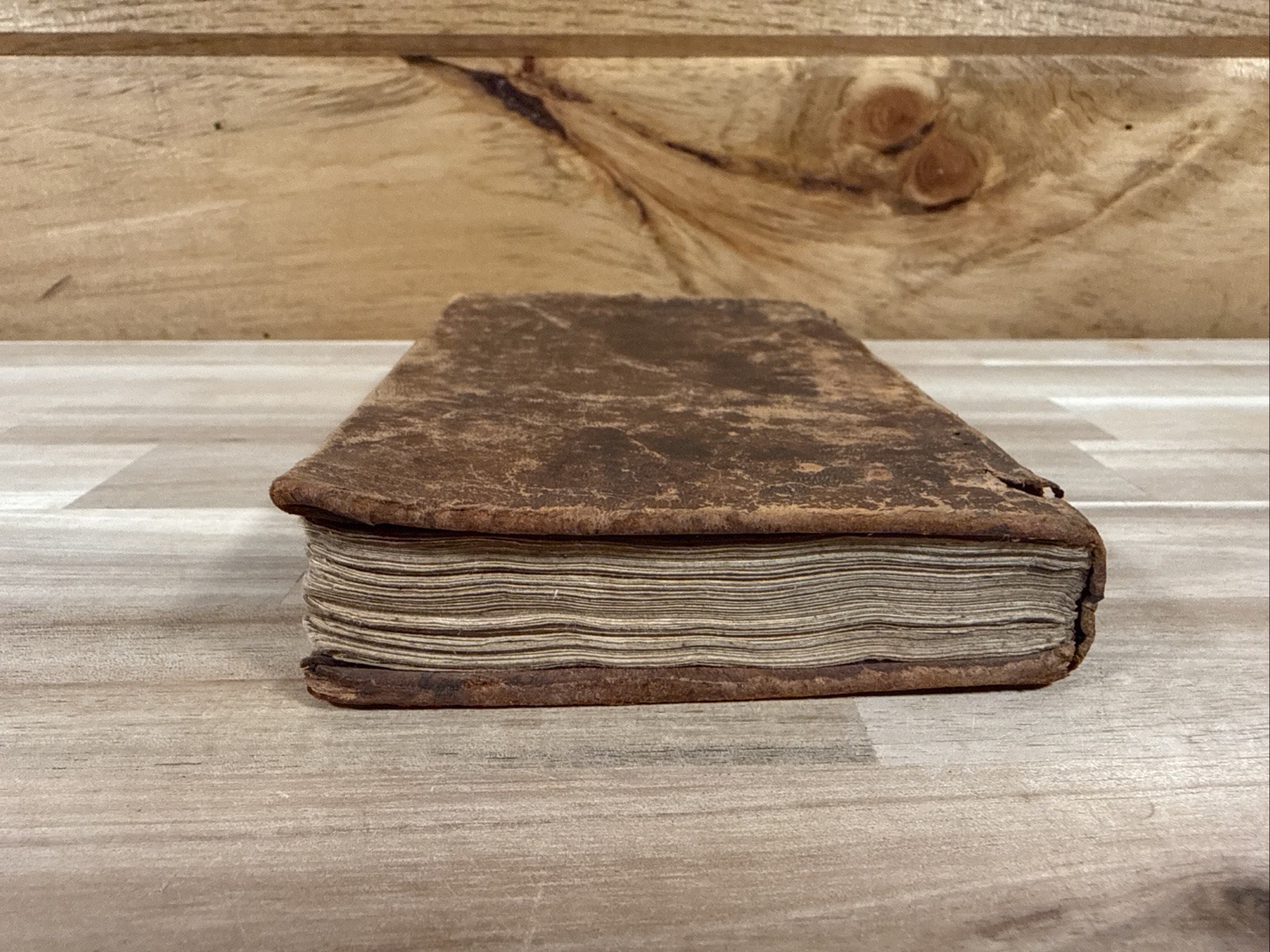 1843 NEW TESTAMENT rare WELLS-RIVER vermont IRA WHITE leather ANTIQUE old