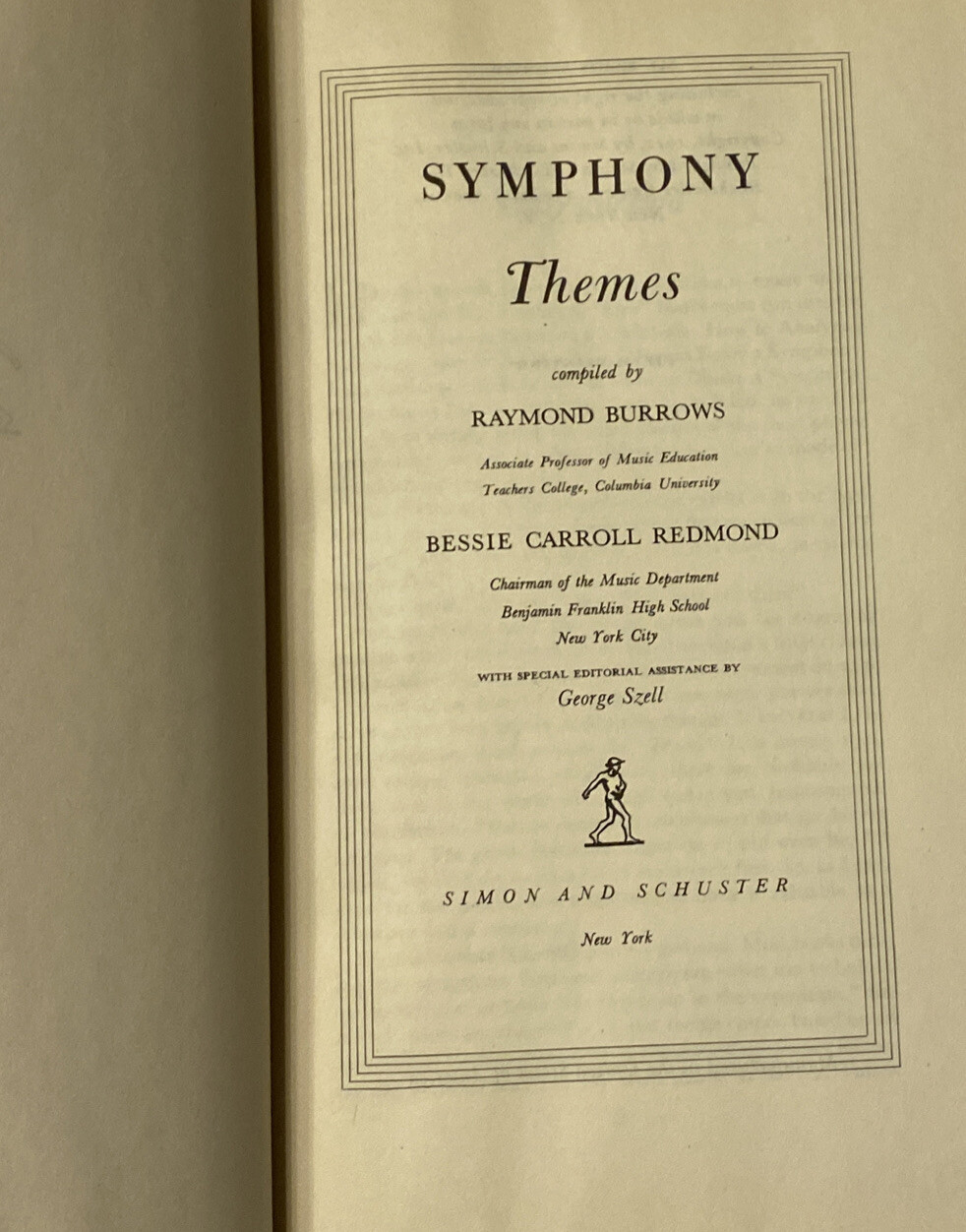 Symphony Themes, HC DJ, 1942, Fifth Printing, Burrows & Redmond