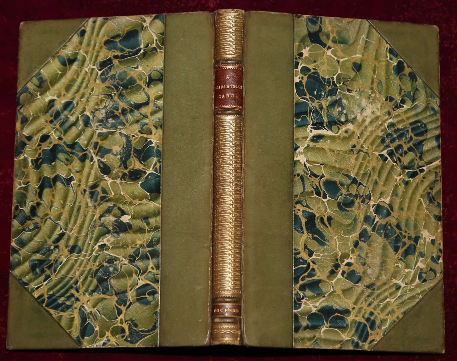 EXRare 1892 CHRISTMAS CAROL CHARLES DICKENS FINE BINDING LEATHER BEAUTY CLASSIC!