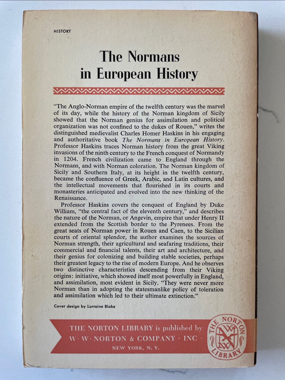 The Normans in European History by Charles Homer Haskins (1966 Norton PB VTG)