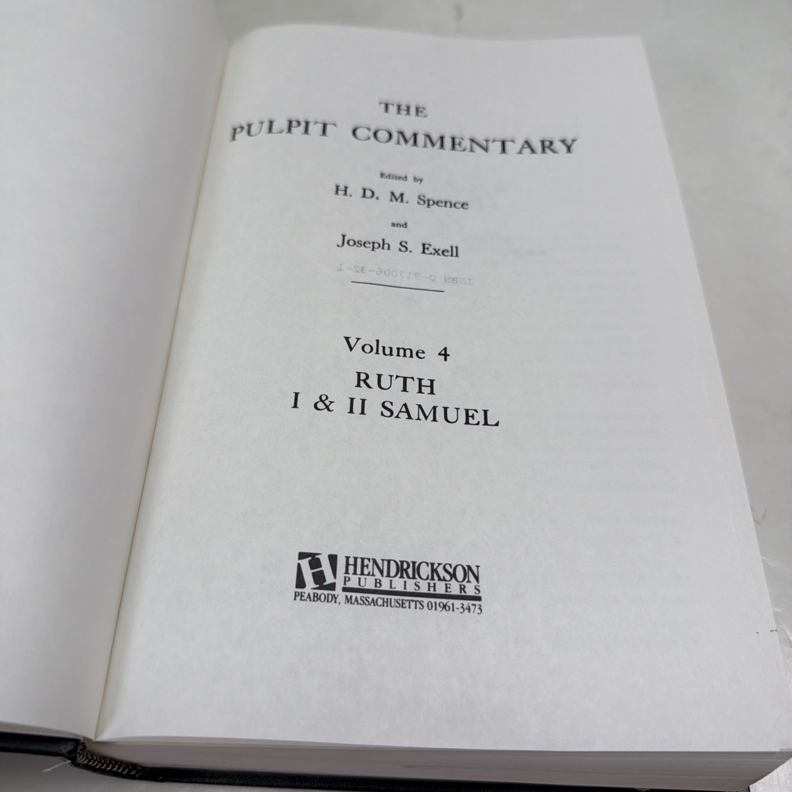 THE PULPIT COMMENTARY Volume 4 Ruth, Samuel