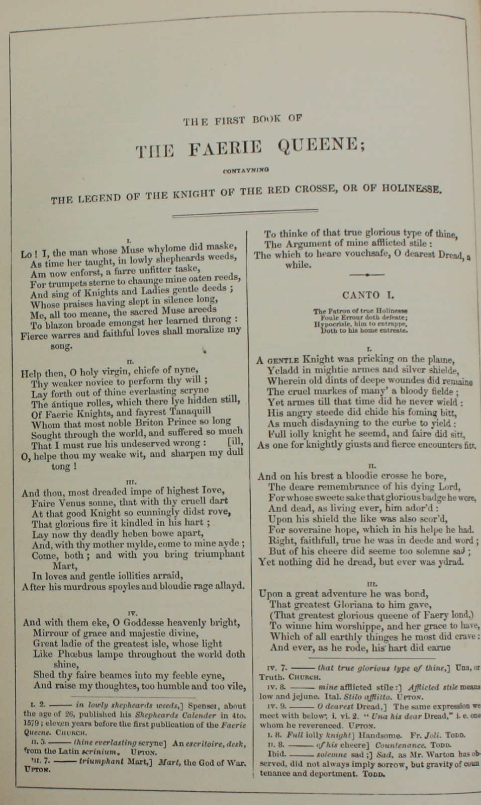 1866 Vintage : The Works Of Edmund Spenser with notes from various commentators;