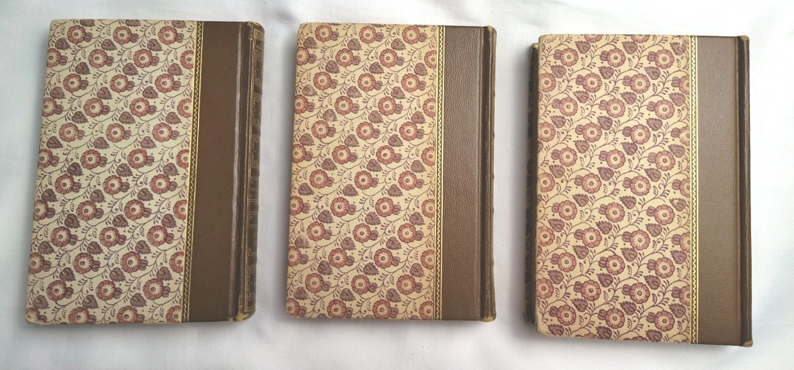 Vtg Shakespeare Pocket Books Collectors Edition Lot 3 Floral Boards Gold Gilt
