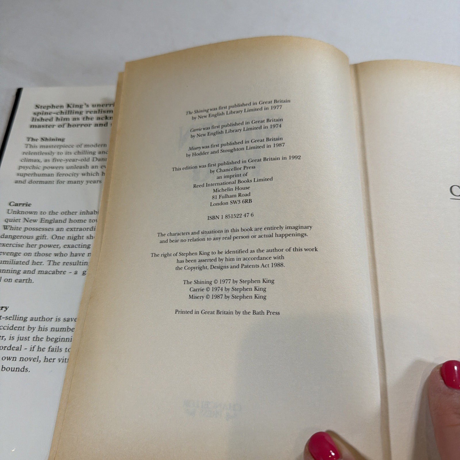 The Shining, Carrie and Misery Omnibus by King, Stephen Chancellor Press