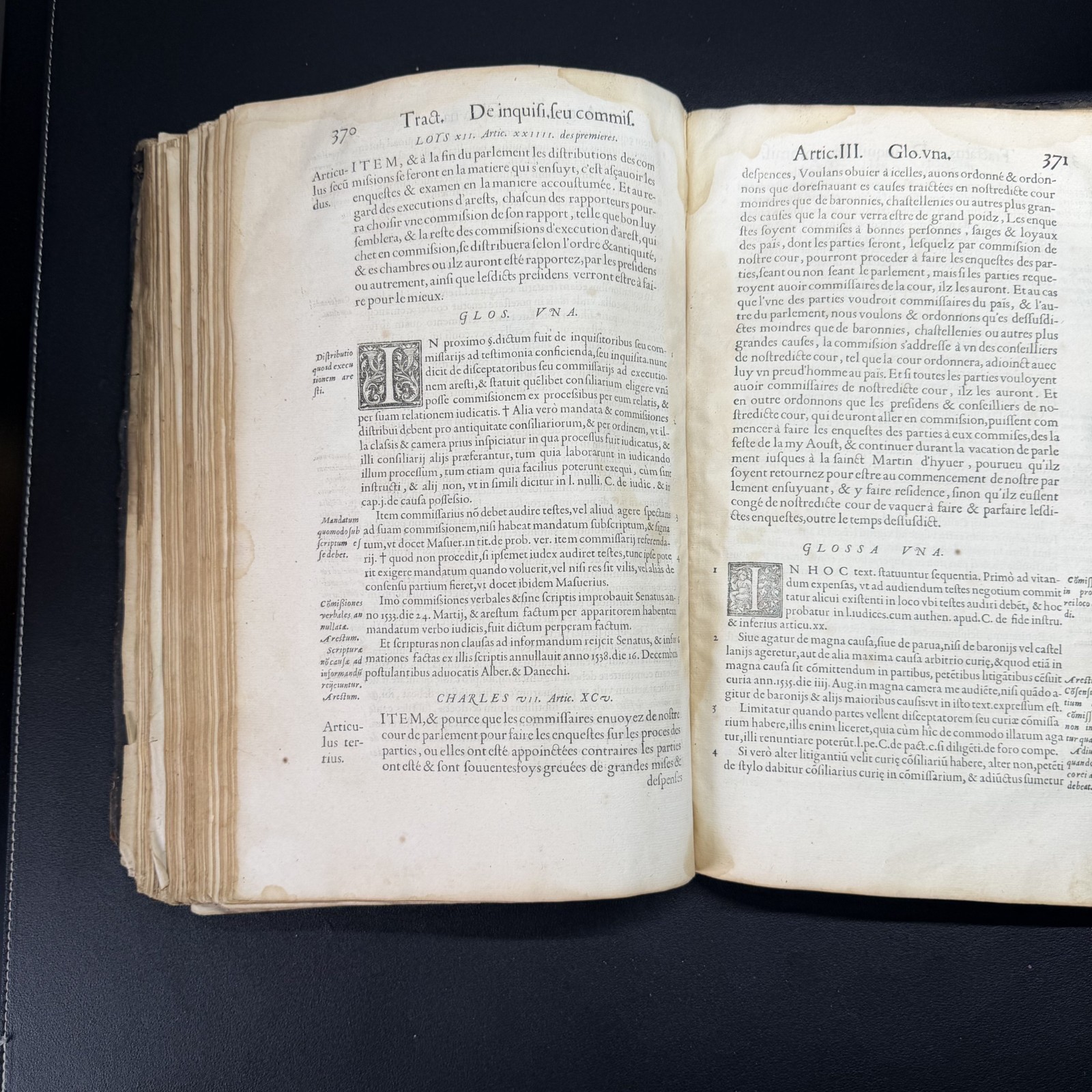 1555 Rebuffi Commentarii Latin French Law Folio Vol 3 Incomplete/Vandalized