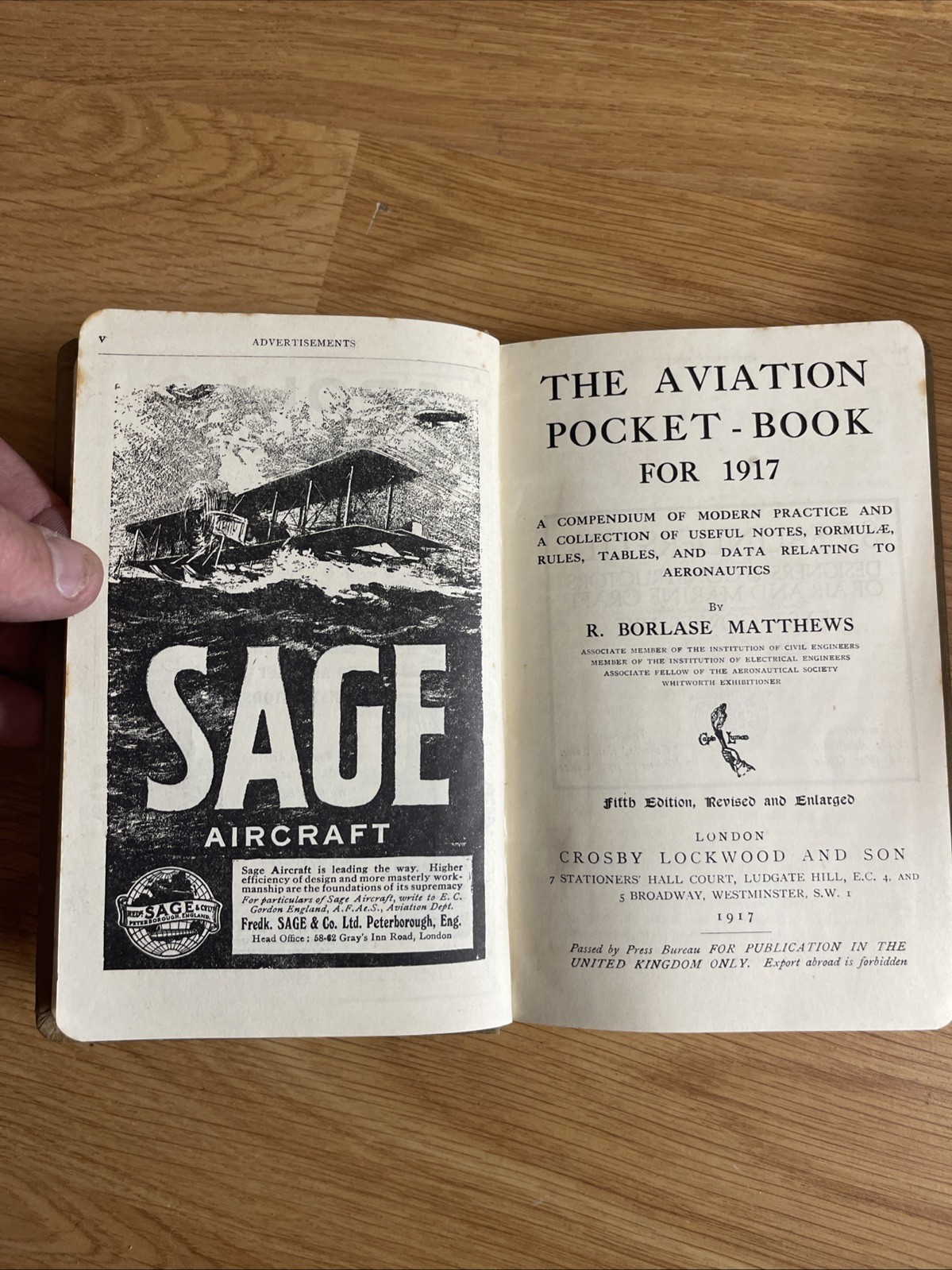 The Aviation Pocket-Book 1917 by R. Borlase Matthews