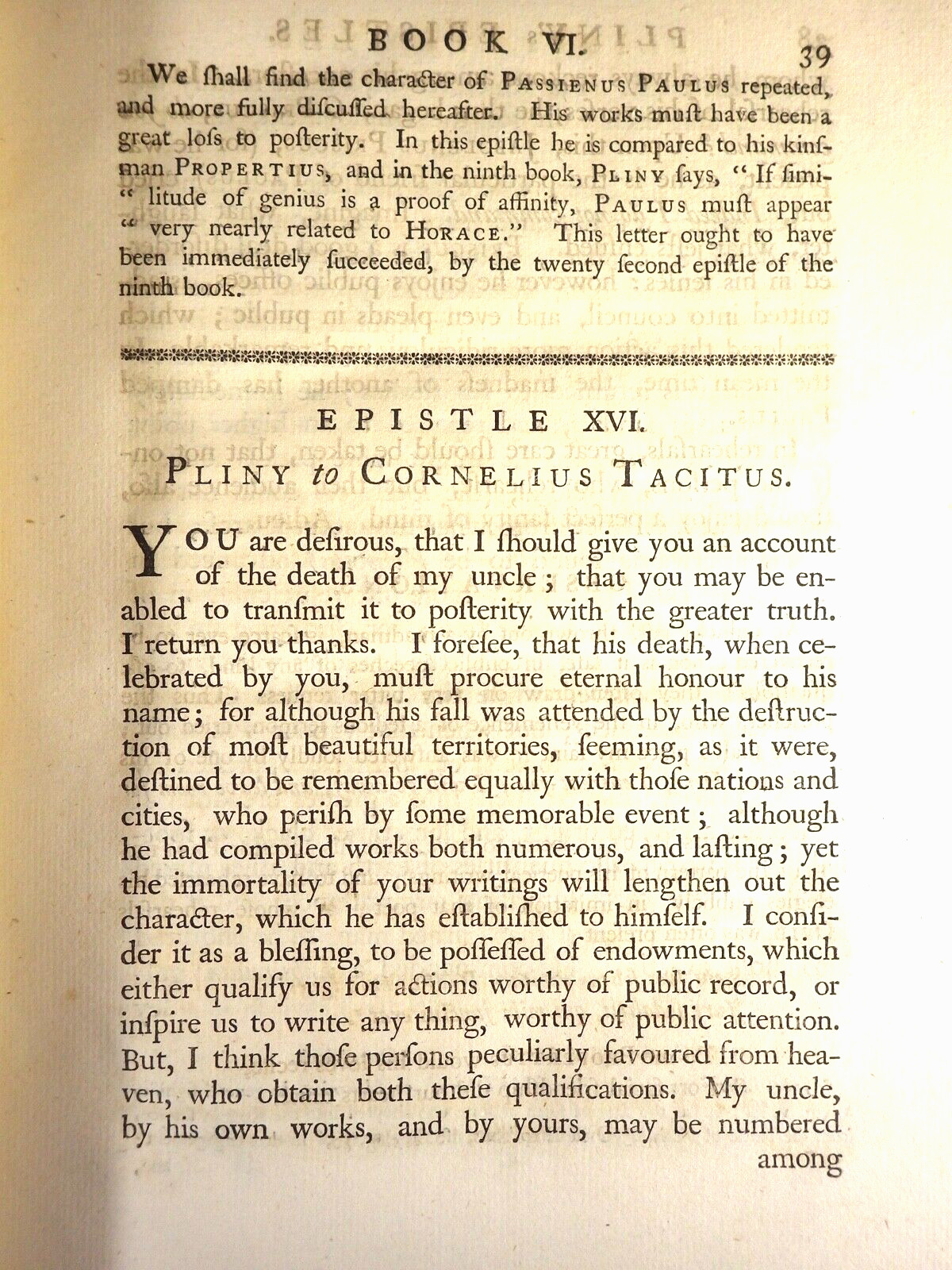 Letters of Pliny the Younger With Observations on each Letter, 1751, 1st thus