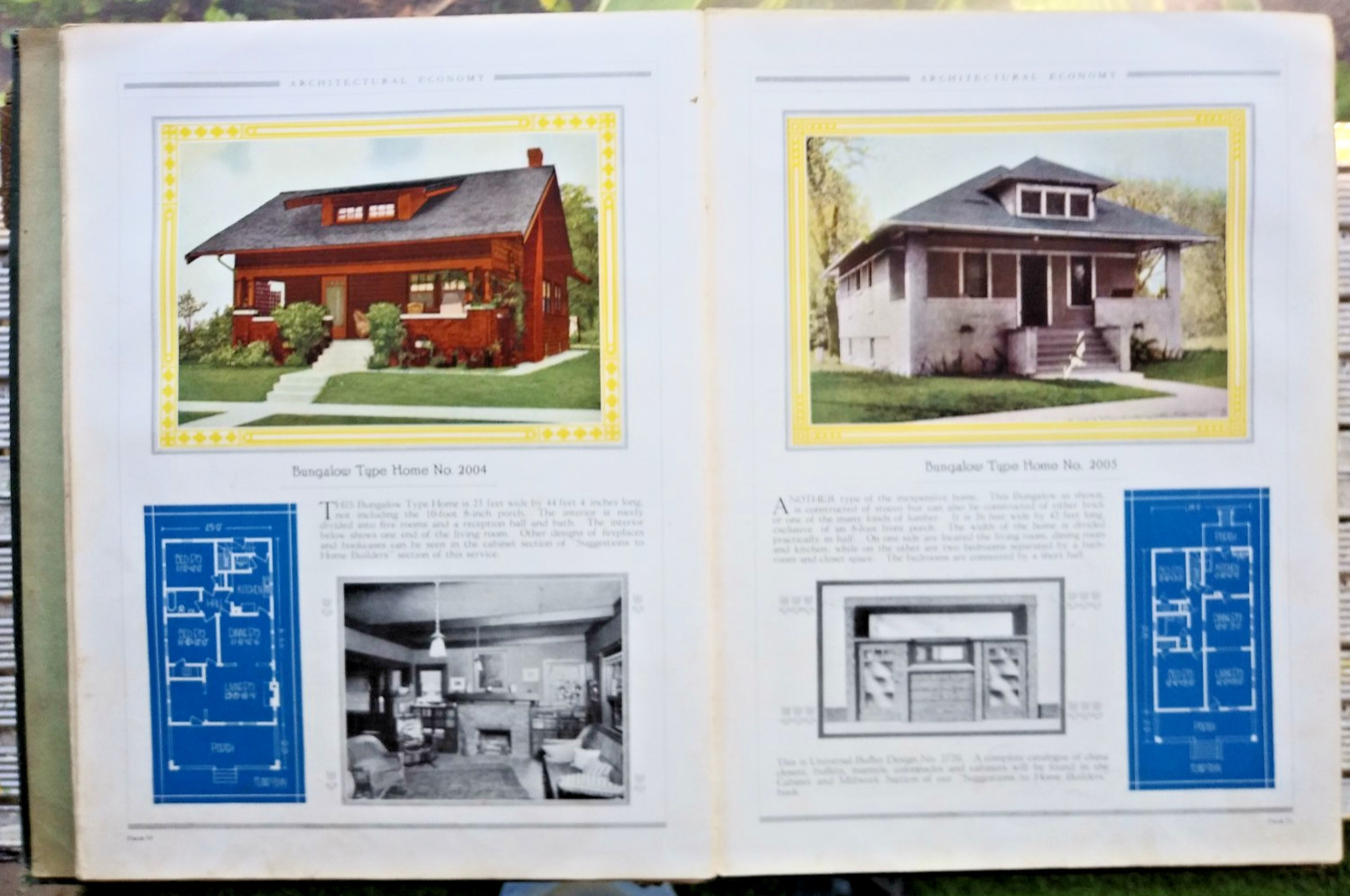 Architectural Economy 1920 House Home Floor Plan Design Book Bungalow Prairie