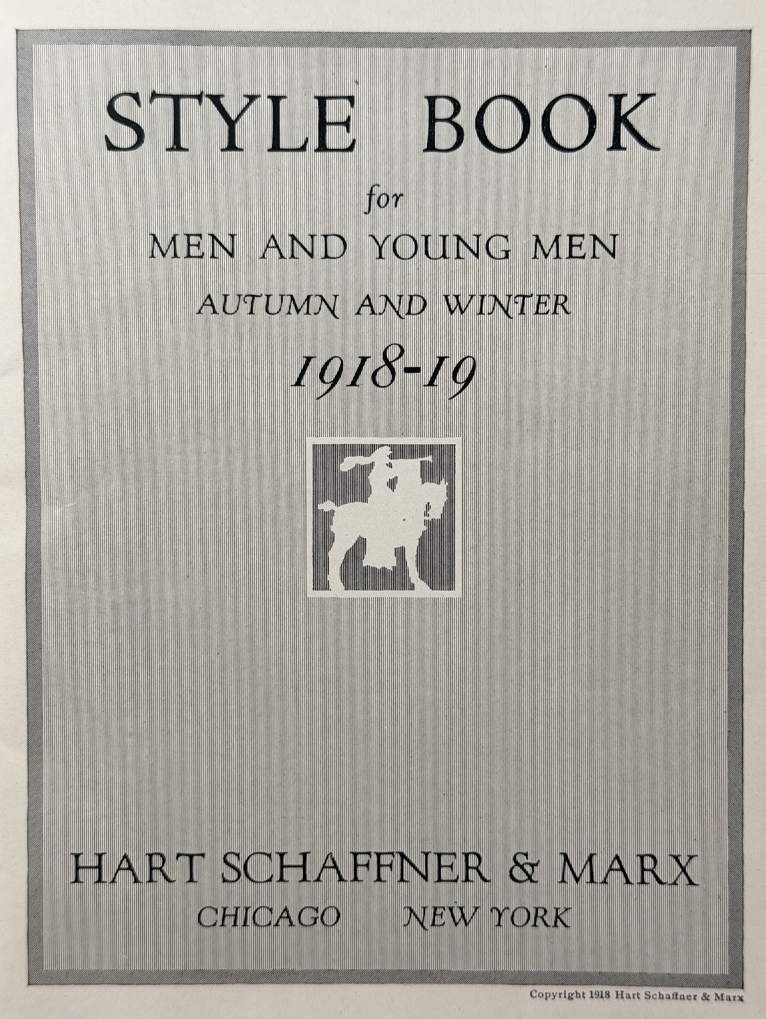 Antique 1918 Hart Schaffner Marx Style Book Mens Fashion Catalog Cleveland Ohio
