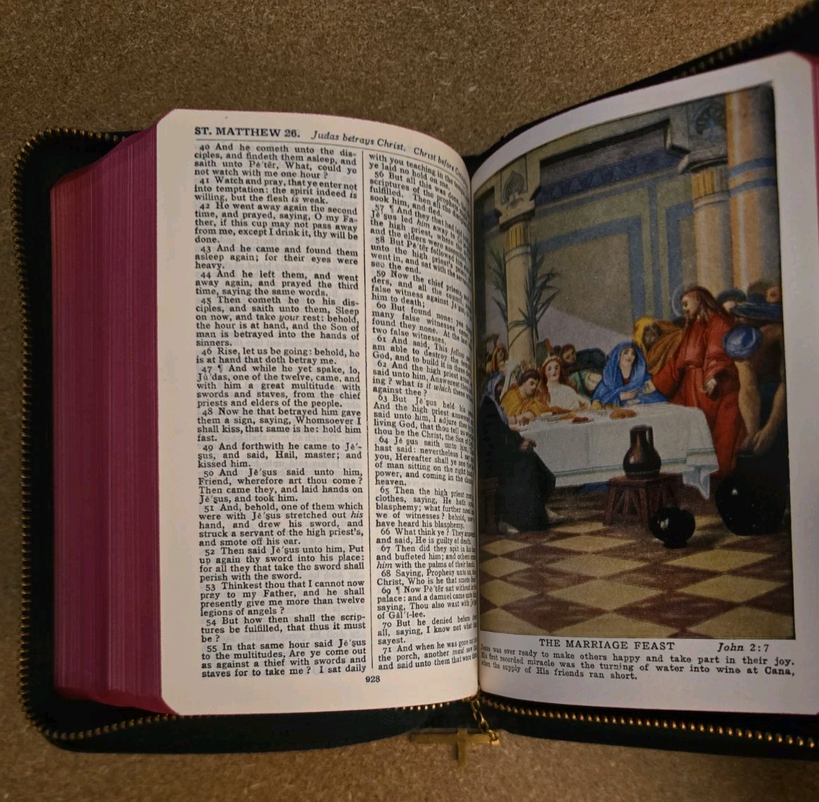 Holman Bible Vintage Compact Zipper KJV Black In Original Box 5200Z Illustrated
