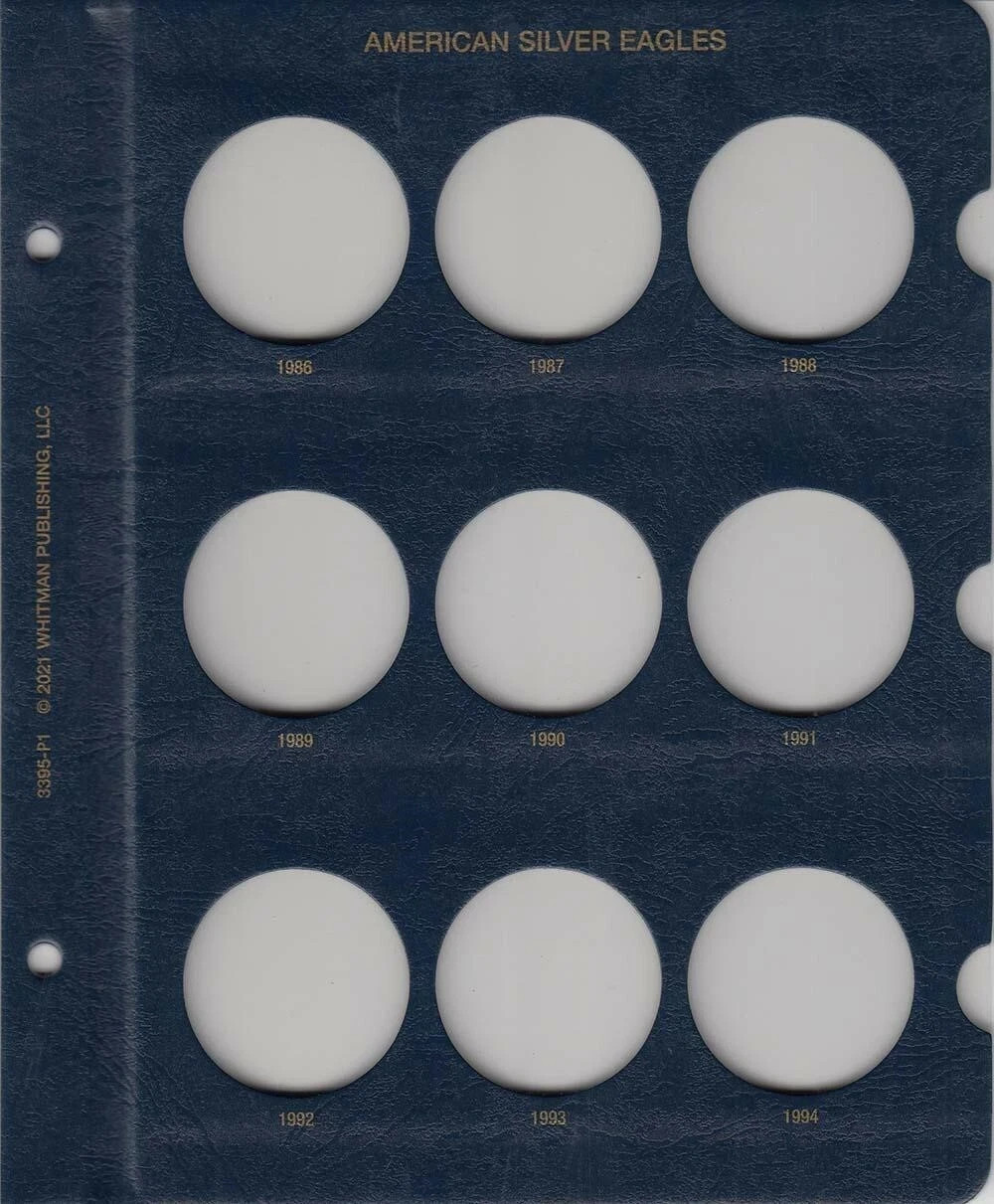 American Silver Eagle Coin Album 1986 2021 ASE Whitman Collection Folder 3395