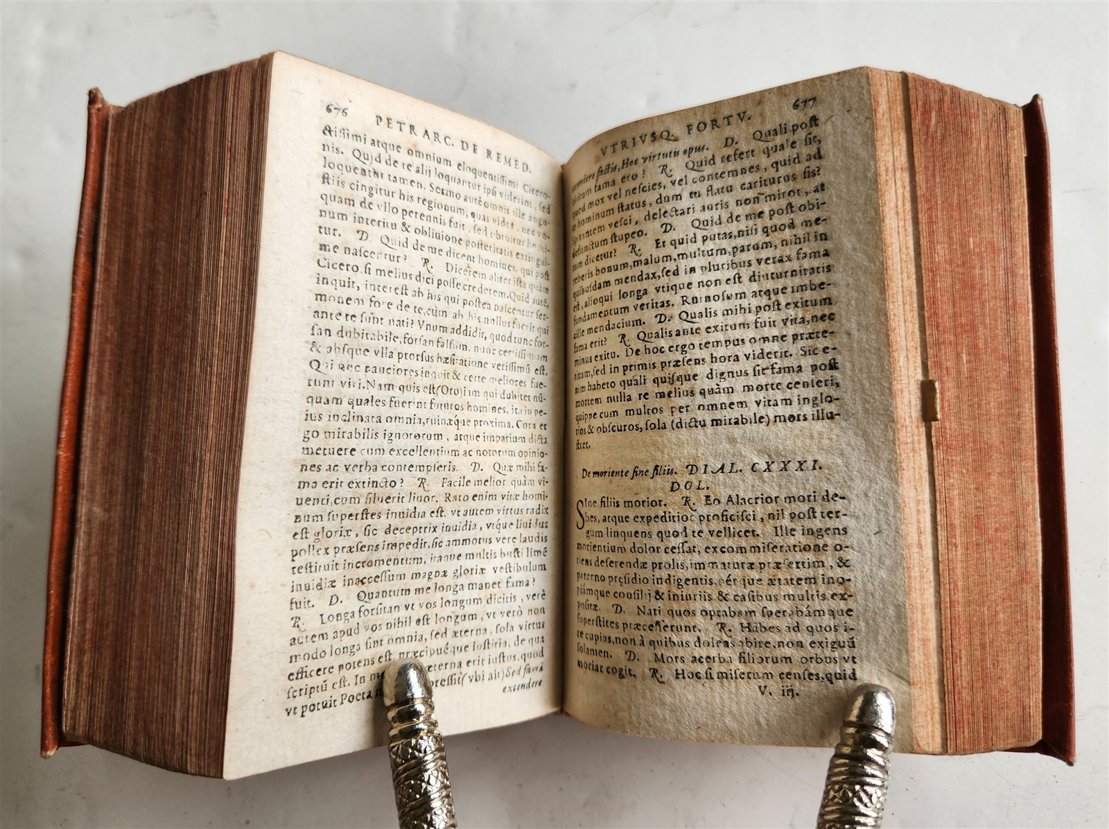1595 PETRARCA philosophy on fortune & misfortune VELLUM BINDING 16th c. ANTIQUE