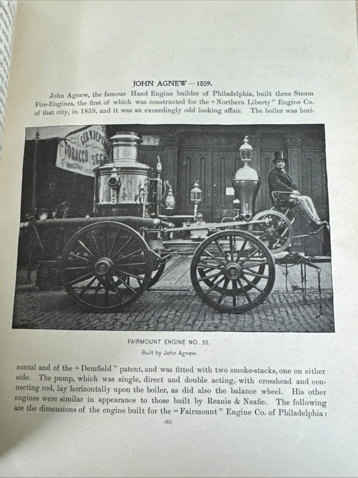 ANTIQUE 1896 HISTORY OF THE AMERICAN STEAM FIRE ENGINE BY WILLIAM T KING 1ST ED￼