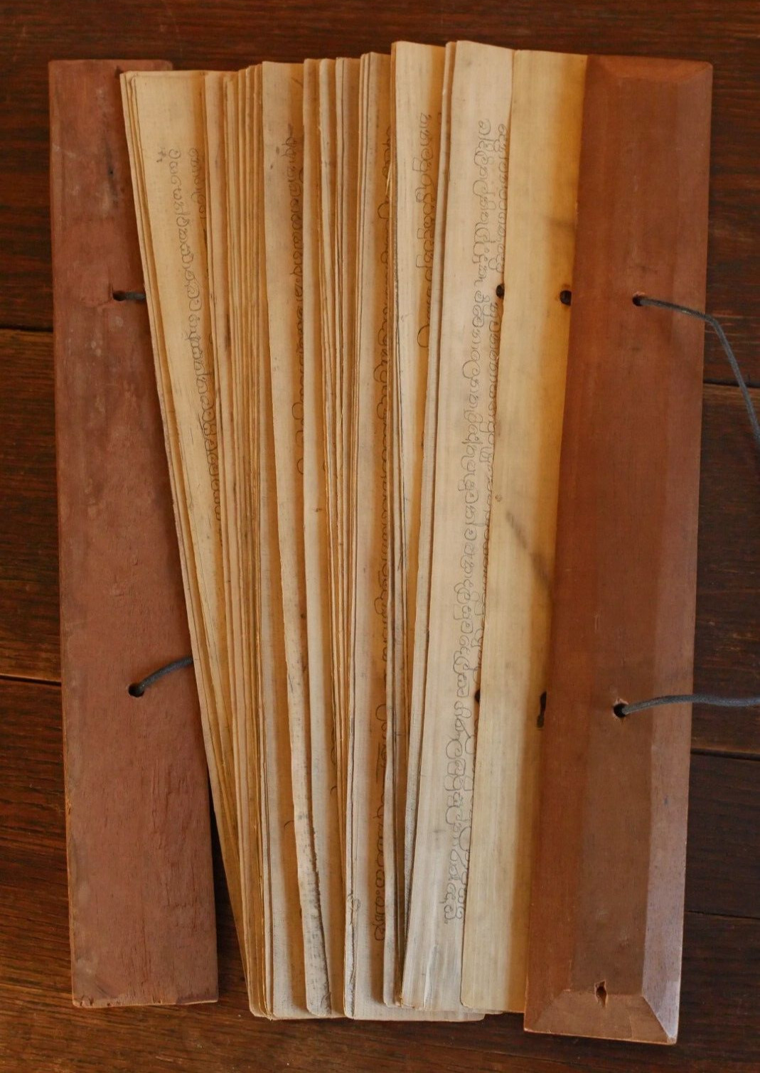 Antique Balinese Lontar Leaf Hand Drawn Manuscript
