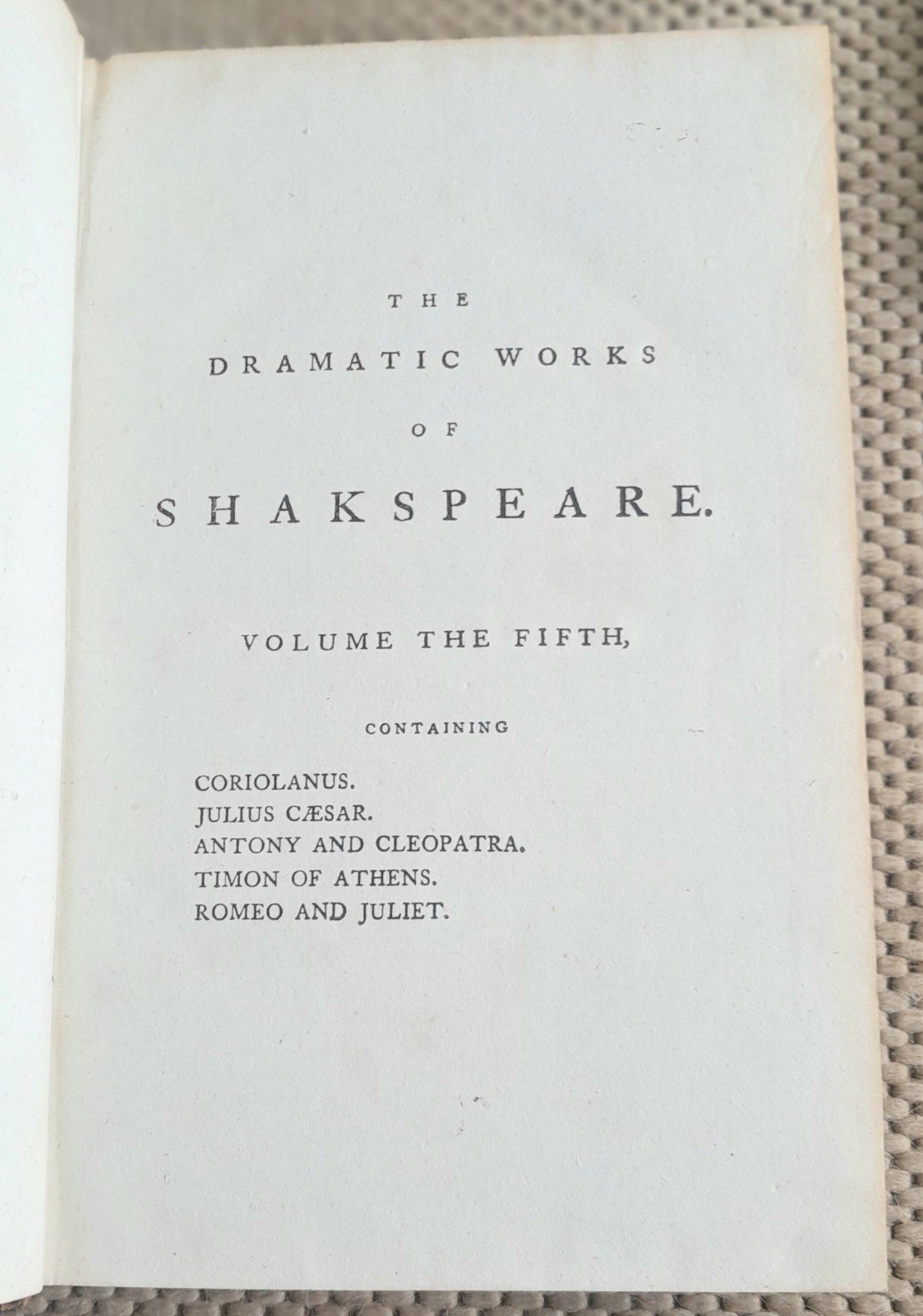 1700s THE WORKS OF WILLIAM SHAKESPEARE, FINE BINDINGS, GOOD CONDITION