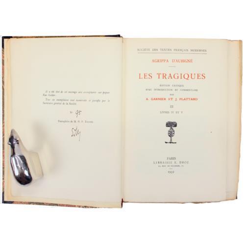 French Fine Binding AGRIPPA D’AUBIGNE TRAGEDY Hand Numbered Leather Vol 3-4 1932