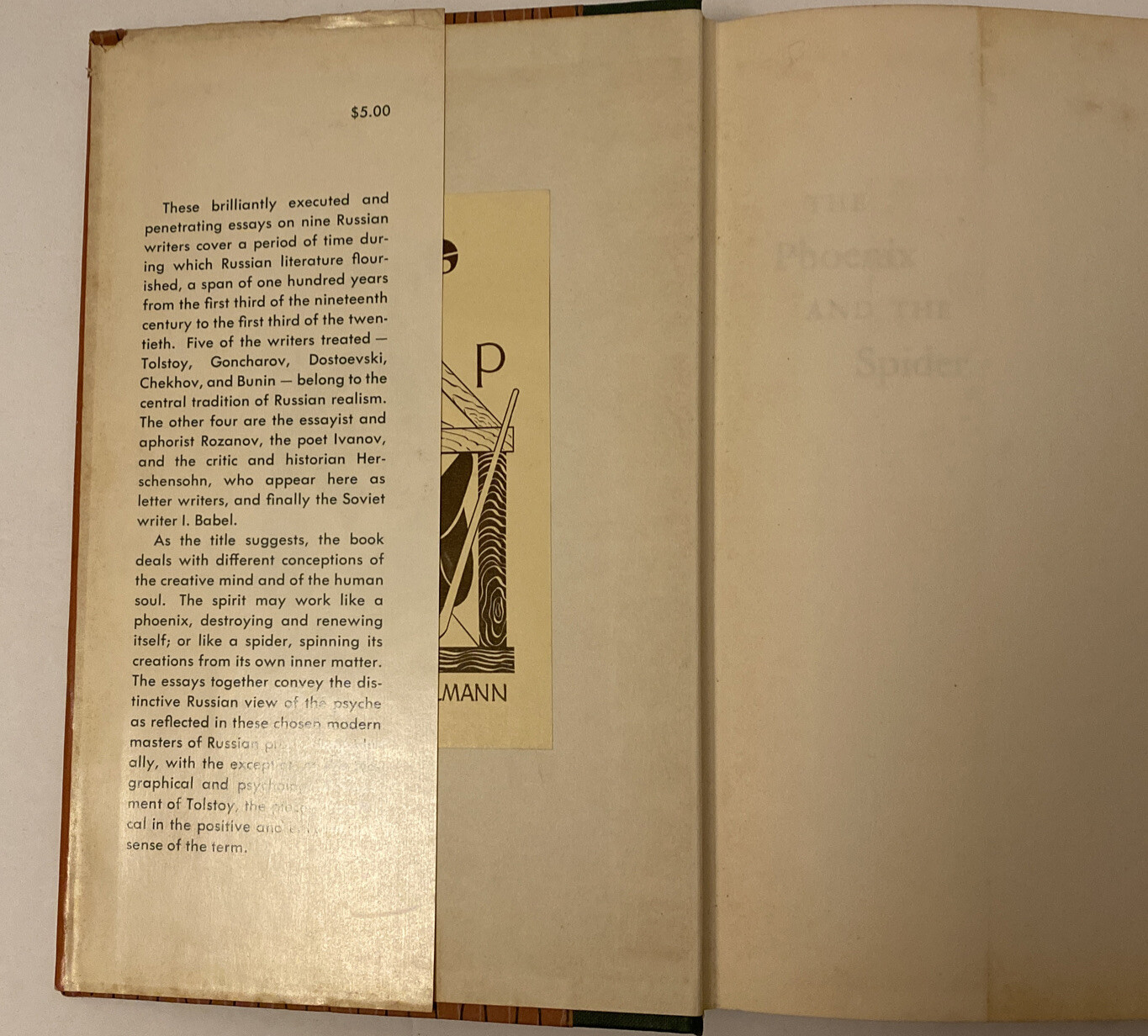 The Phoenix And The Spider HC DJ 1957 by Renato Poggioli