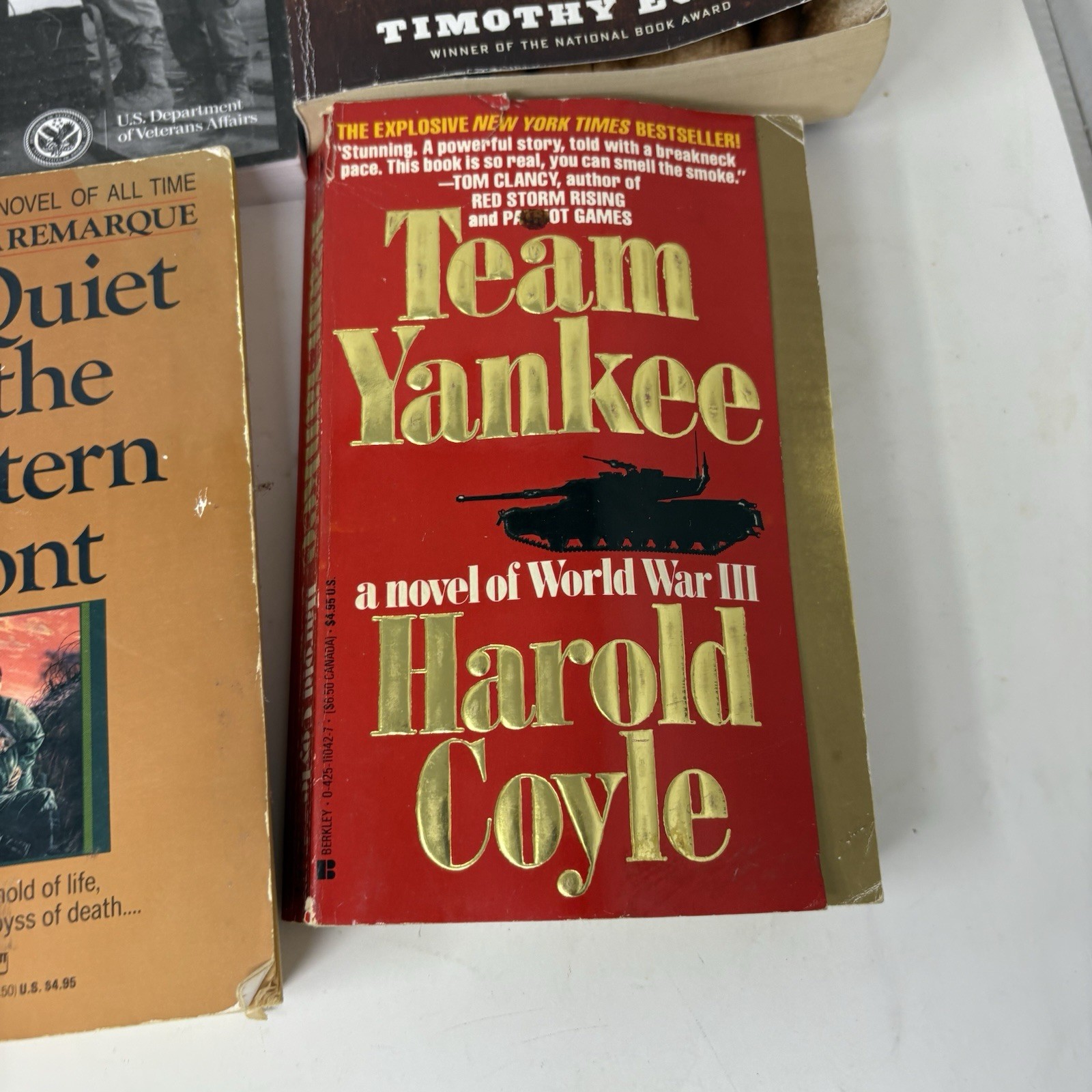 Military Book Lot All Quiet Western Front Team Yankee Flanders Basilone Ww2