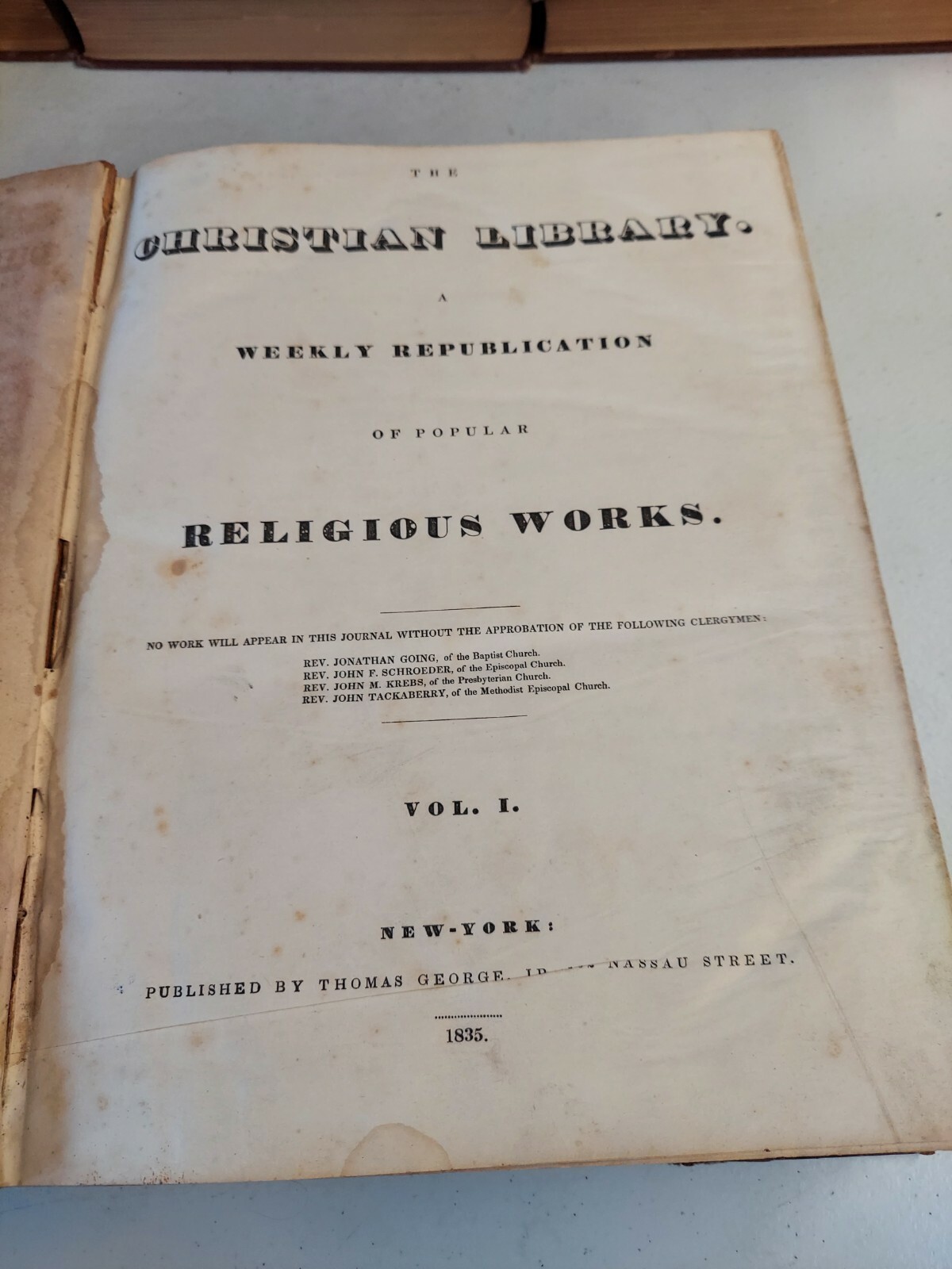 Leatherbound Christian Library Weekly Religious Publication Vol. I & II 1835