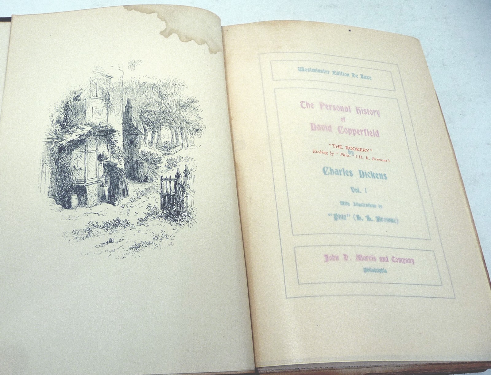 c1880 Set 5 Leather Dickens DeLuxe Ltd Edition David Copperfield Dombey Oliver