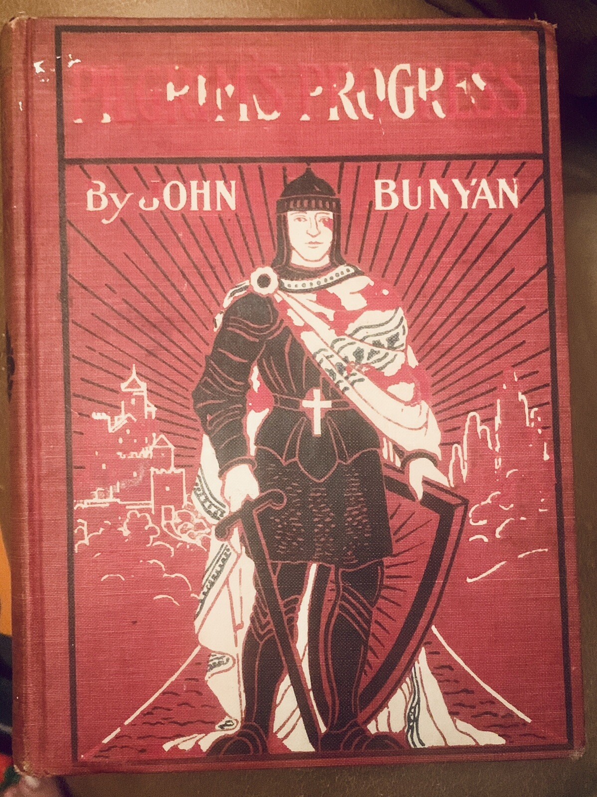 Antique Pilgrims Progress John Bunyan Red Line Edition The Christian Herald 1903