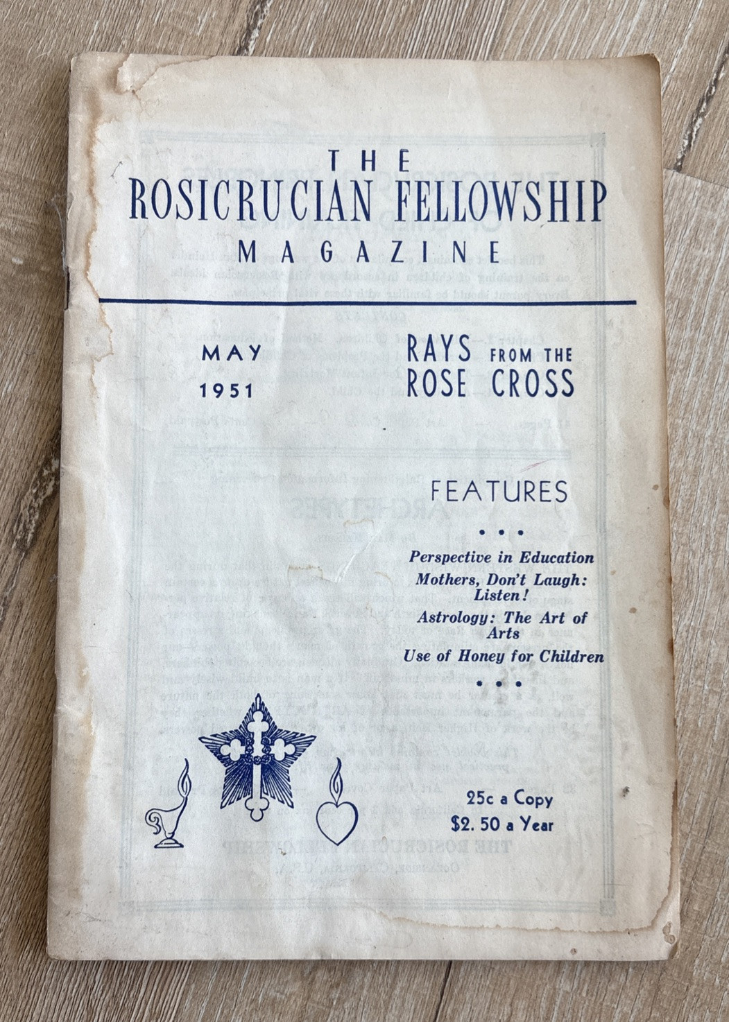 THE ROSICRUCIAN FELLOWSHIP MAGAZINE 1951 Max Heindel Rays From Rose Cross Occult
