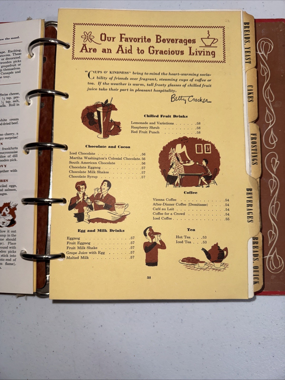 Vintage 1950 Betty Crocker Picture Cook Book 5-Ring Binder First Edition As-Is