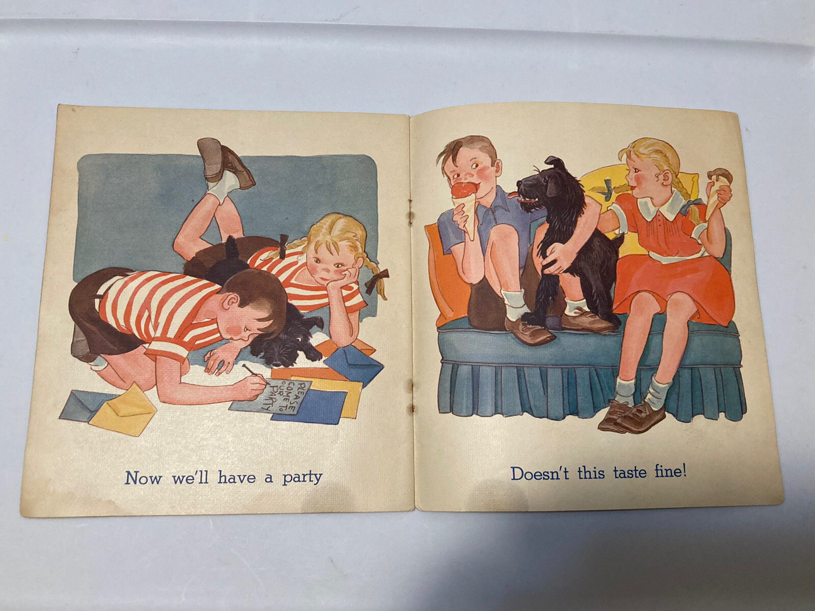 HELPING MOTHER Vintage Antique Linenette Book 1940 #480 Sam’l Gabriel Sons