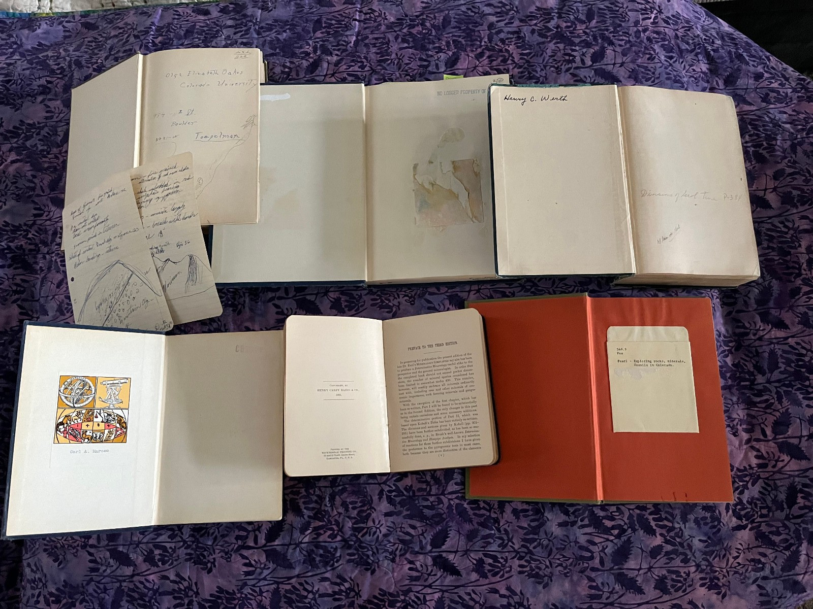 lot of 6 Antique textbooks Geology, Mineralology, Surveying 1901-1969