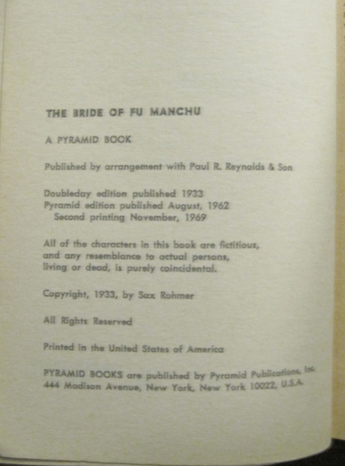 Vintage – Sax Rohmer FU MANCHU – 9 Pyramid Paperback Book Lot – Pulp Thrillers