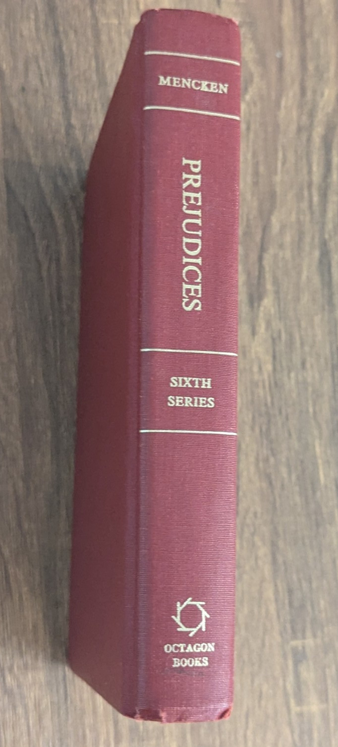 H. L. Mencken Prejudices: Sixth Series Octagon 1987 Hardcover