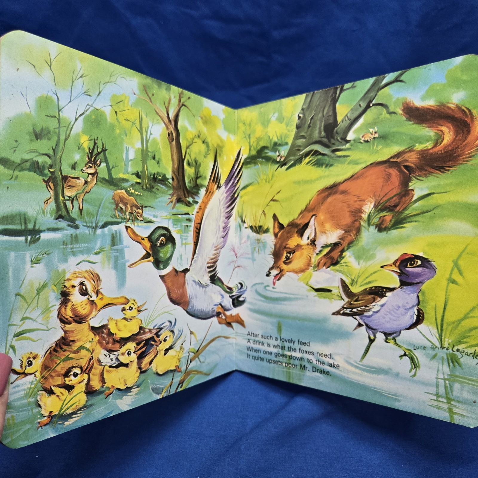 Vintage Day Forest Board Book Children Animals Nature Woodland Elementary Story