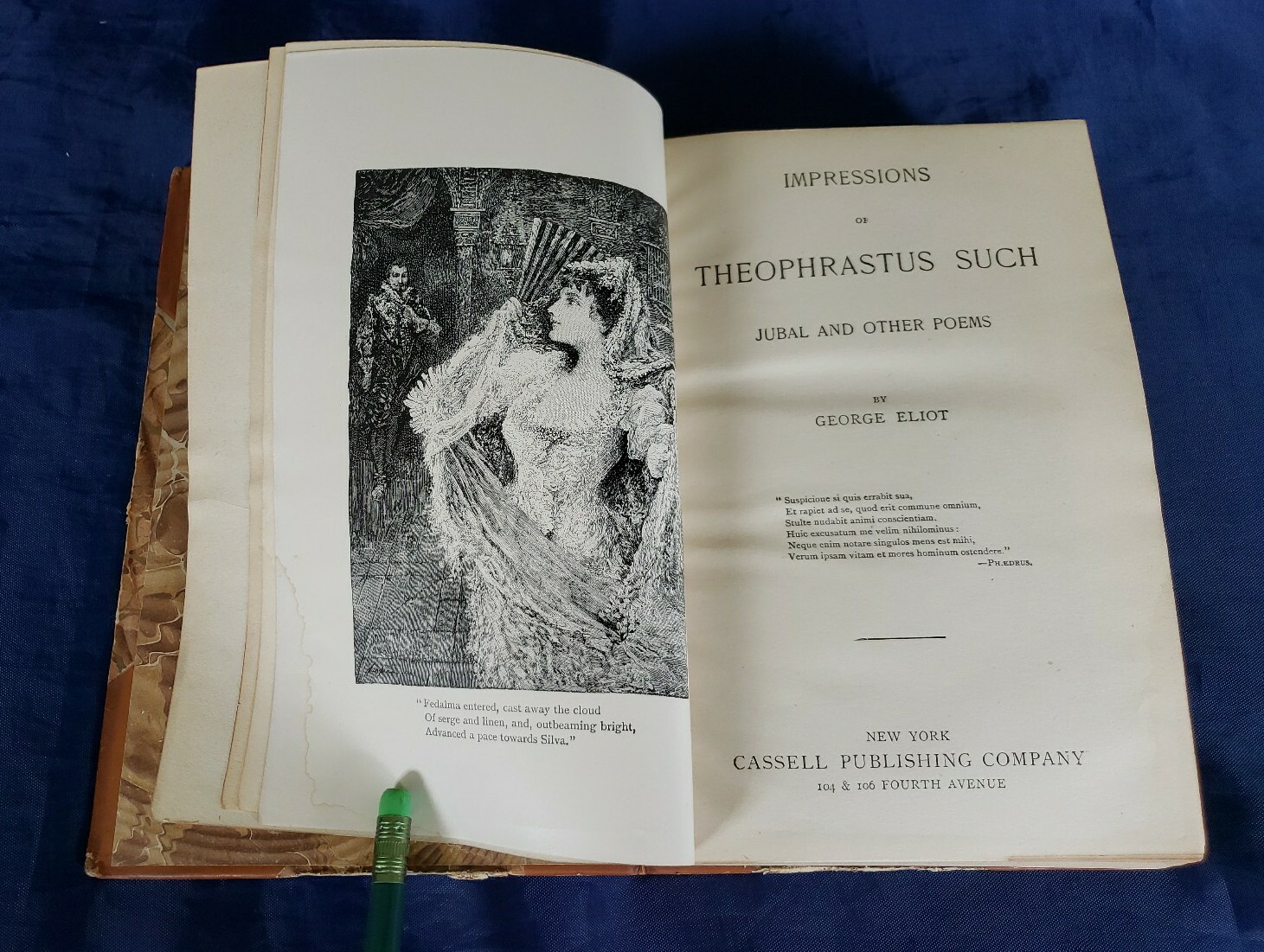 Theophrastus Such, Jubal etc George Eliot Antique 1893 Victorian Leather Classic