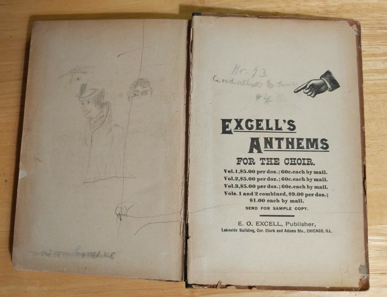 TRIUMPHANT SONGS No.1 by E. O. Excell 1887 HC 224 Pages Excellent condition