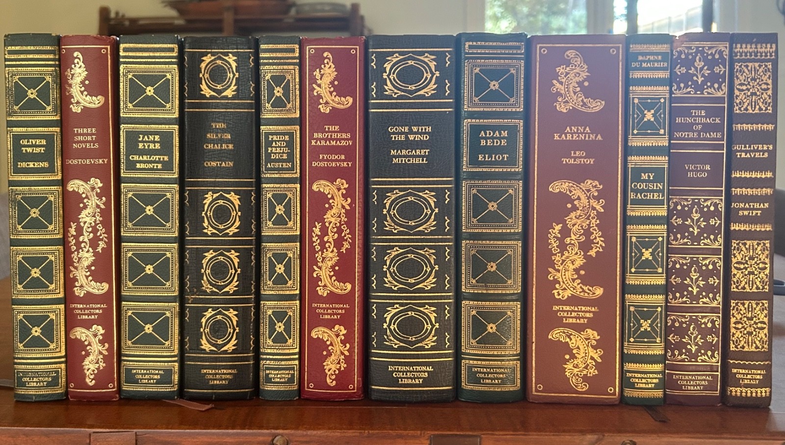 LOT OF 12- International Collector’s Hardcovers Gilded Literature Staging Decor