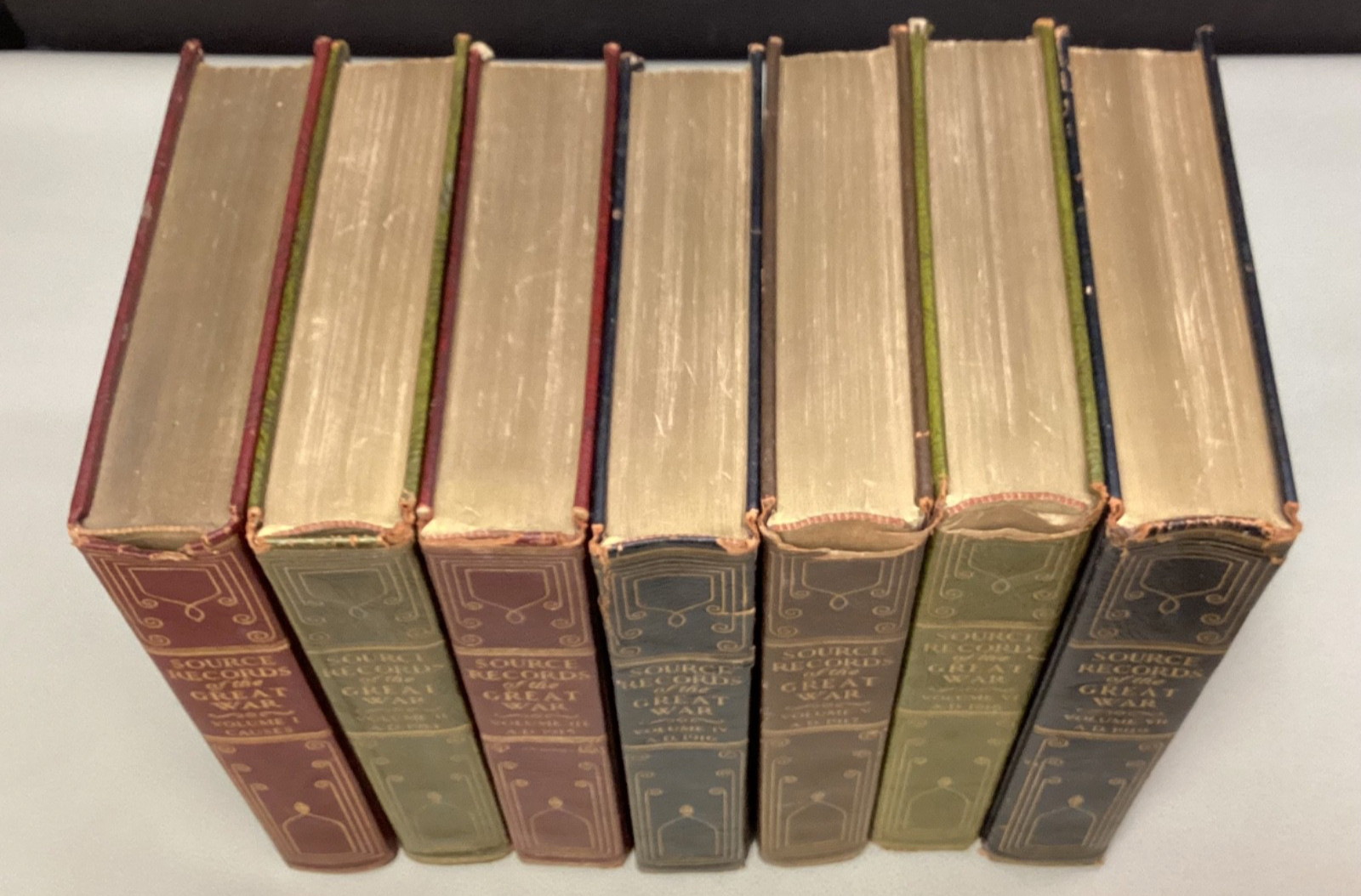 Antique 7 Vol Set SOURCE RECORDS OF THE GREAT WAR Certified Registered Edition