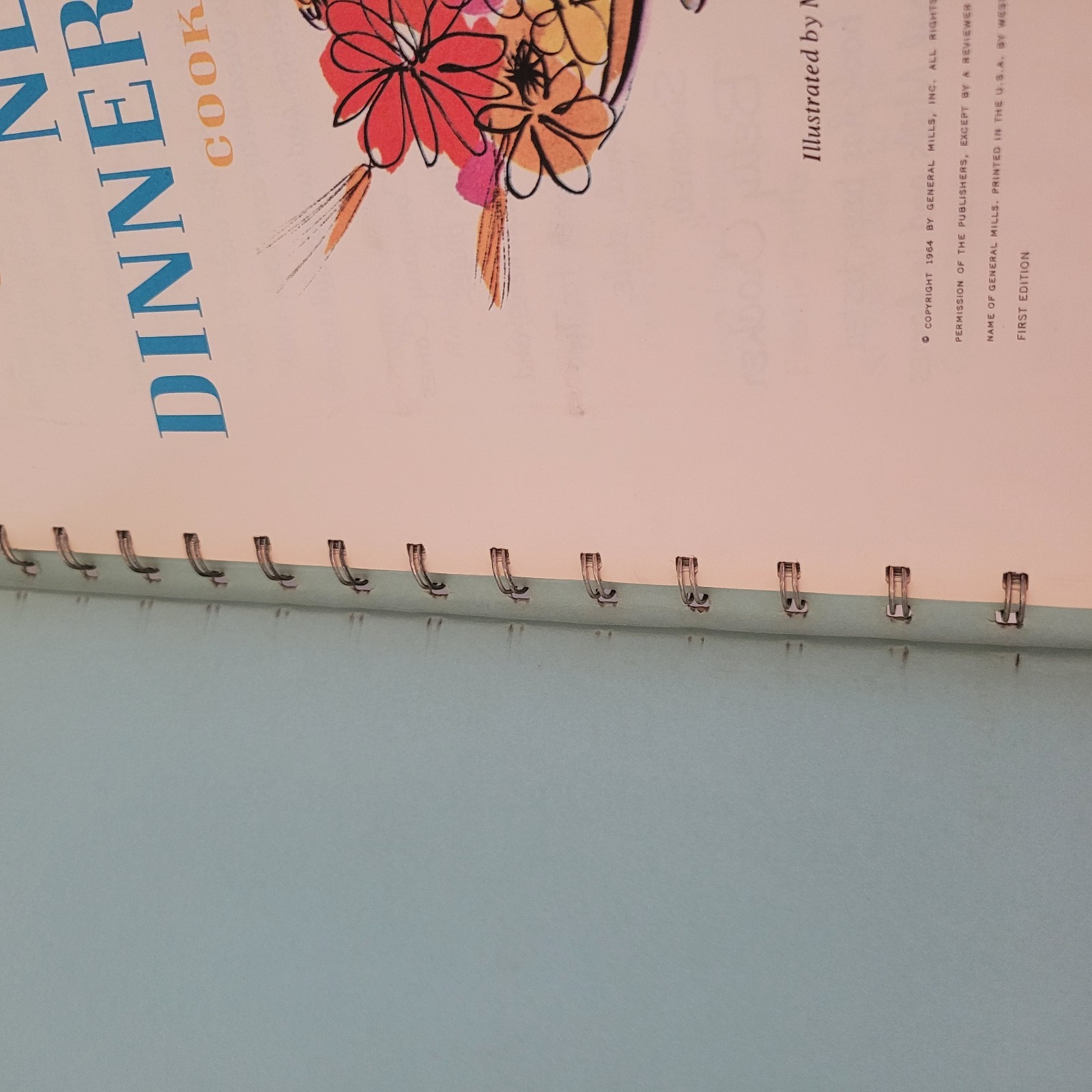 Betty Crocker’s Dinner for Two Cookbook 1964 Spiral Bound Vintage Hardcover Antq