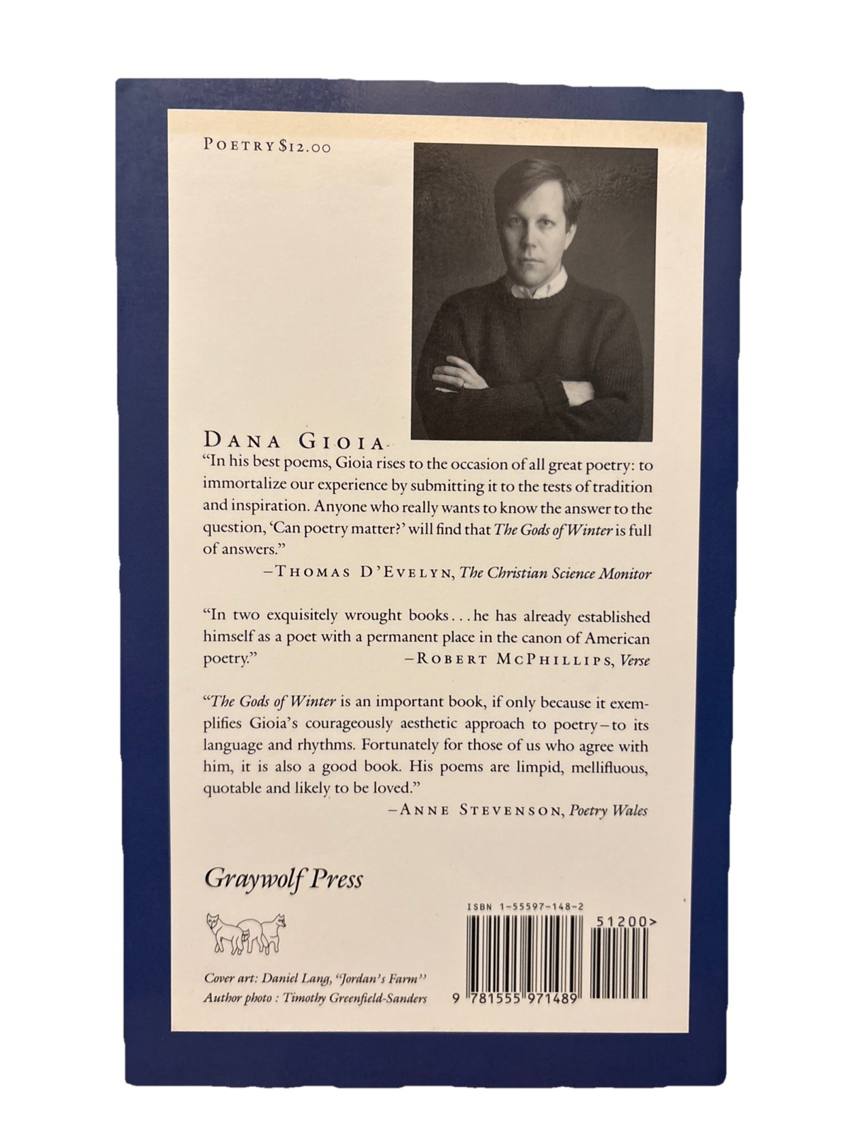 Gods of Winter Poems by Dana Gioia SIGNED Inscribed 1st Edition Paperback